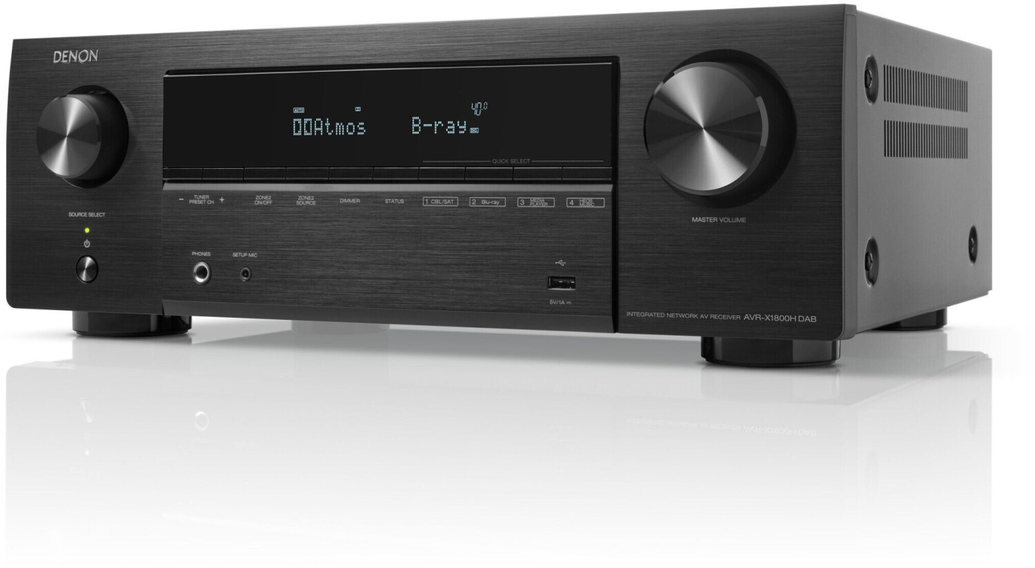 Denon AVR-X1800H DAB  7.2-Kanal AV-Receiver, HiFi Verstärker mit Dolby Atmos