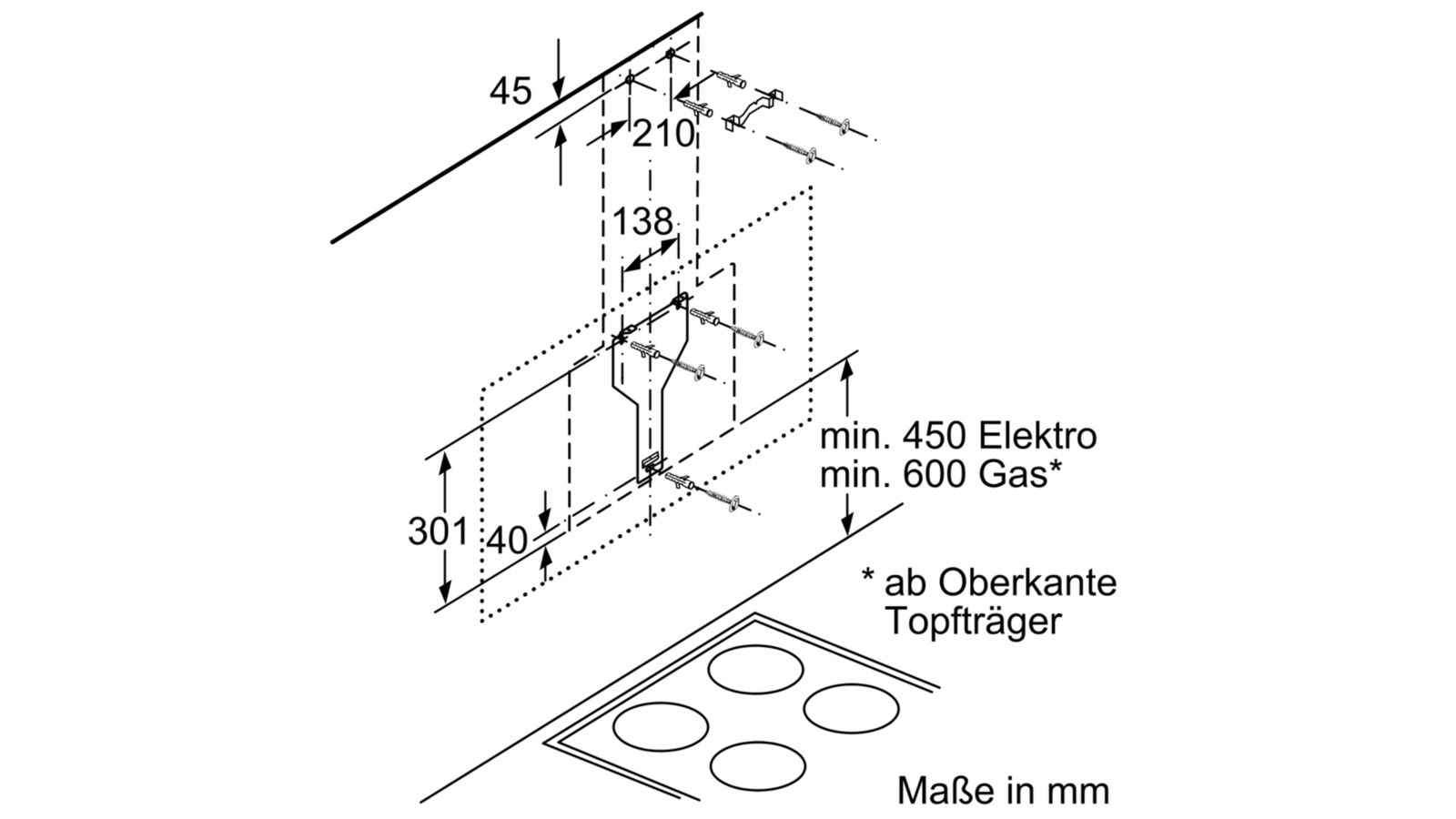 Bosch DWK97JM60 Serie 6 Wandesse, 90 cm Schräg-Essen-Design schwarz