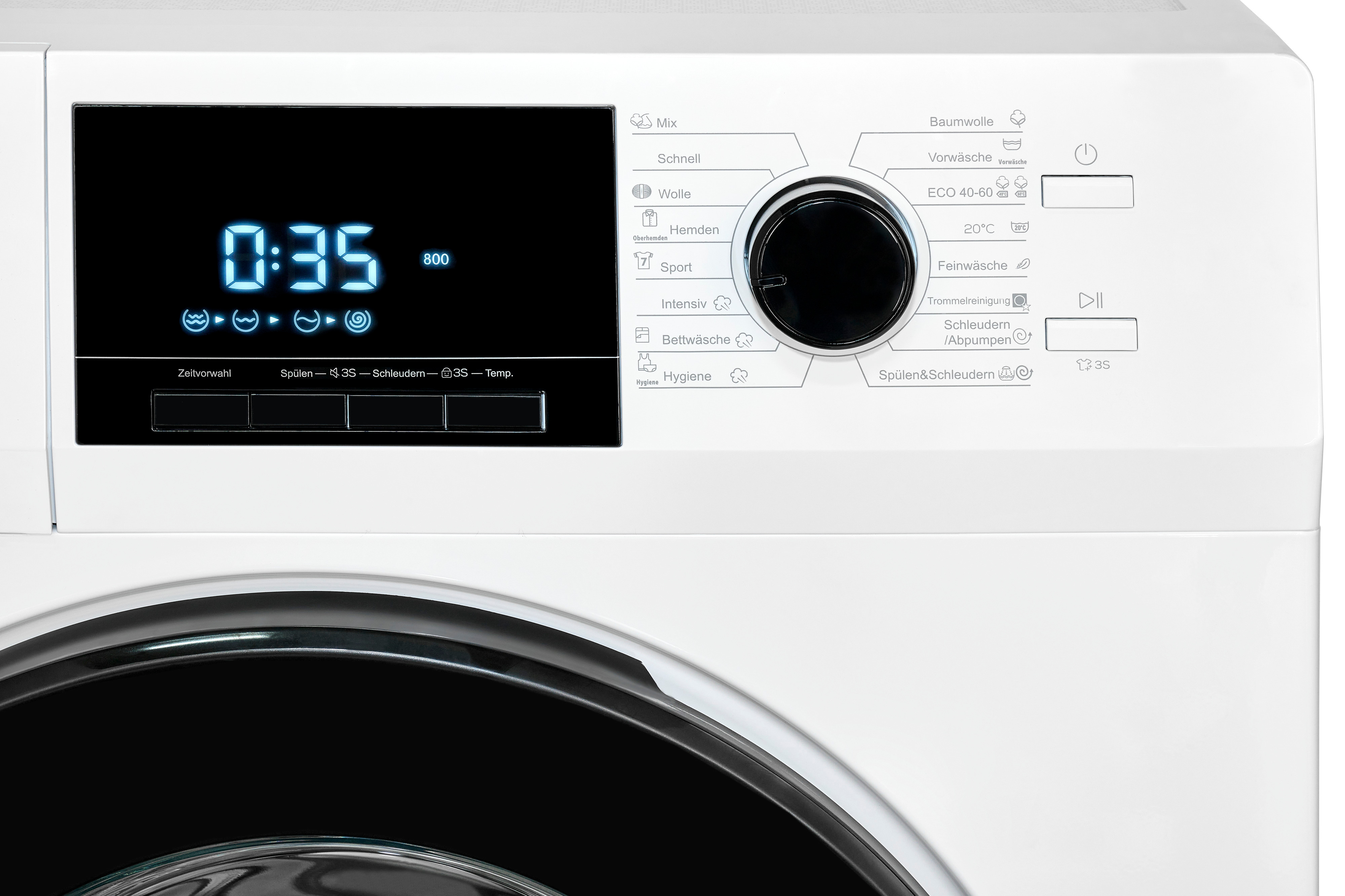Exquisit WA9214-340A Waschmaschine – 9 kg, Energieeffizienz A, 1400 U/Min, Schwarz-Weiß