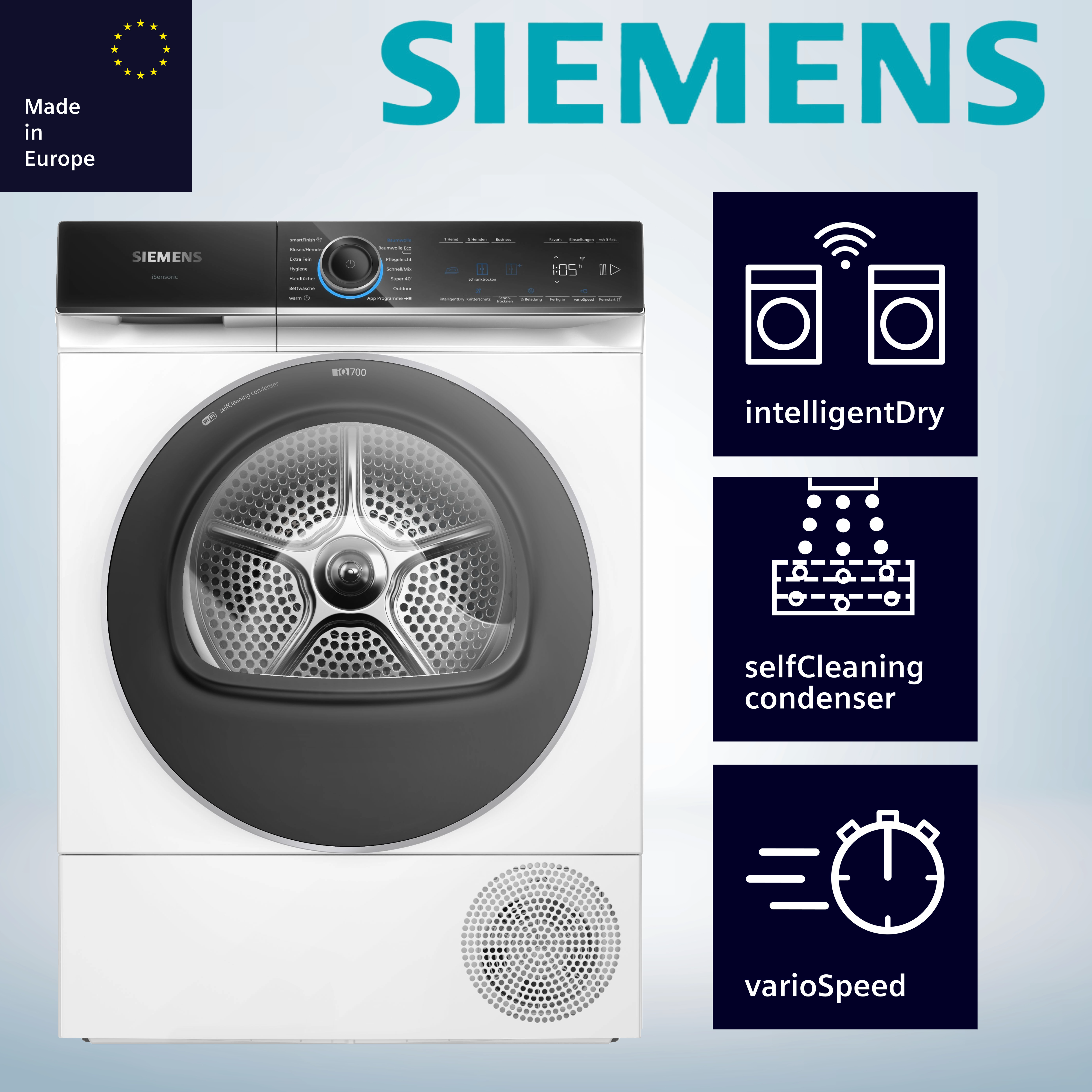 Siemens WQ46B2C40  Wärmepumpentrockner  Kondensationseffizienzklasse A  9 kg