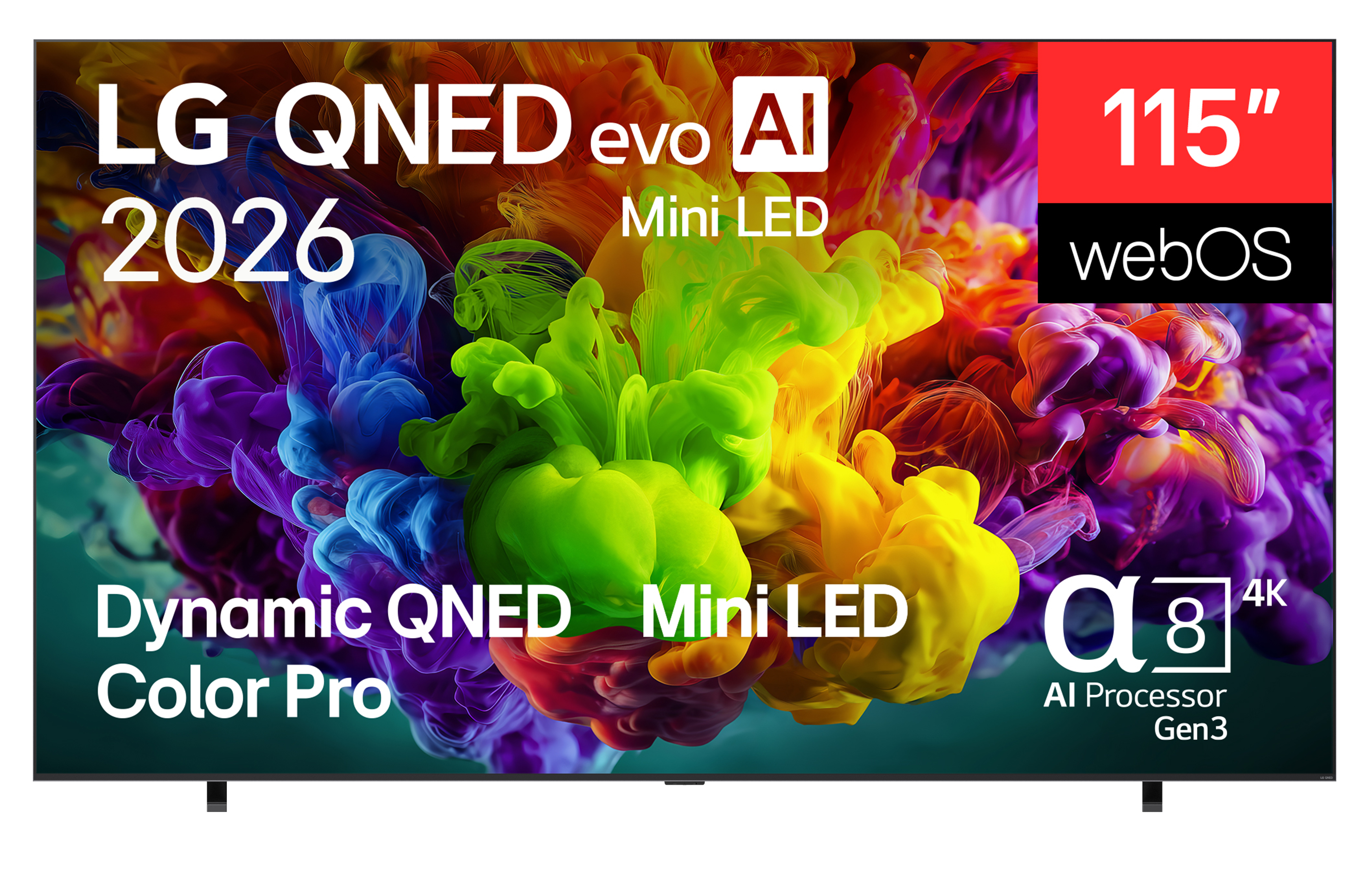 LG 115QNED93B6 115 Zoll QNED evo MiniLED 4K Smart TV – 120 Hz, Dolby Vision IQ, Dolby Atmos, webOS 26