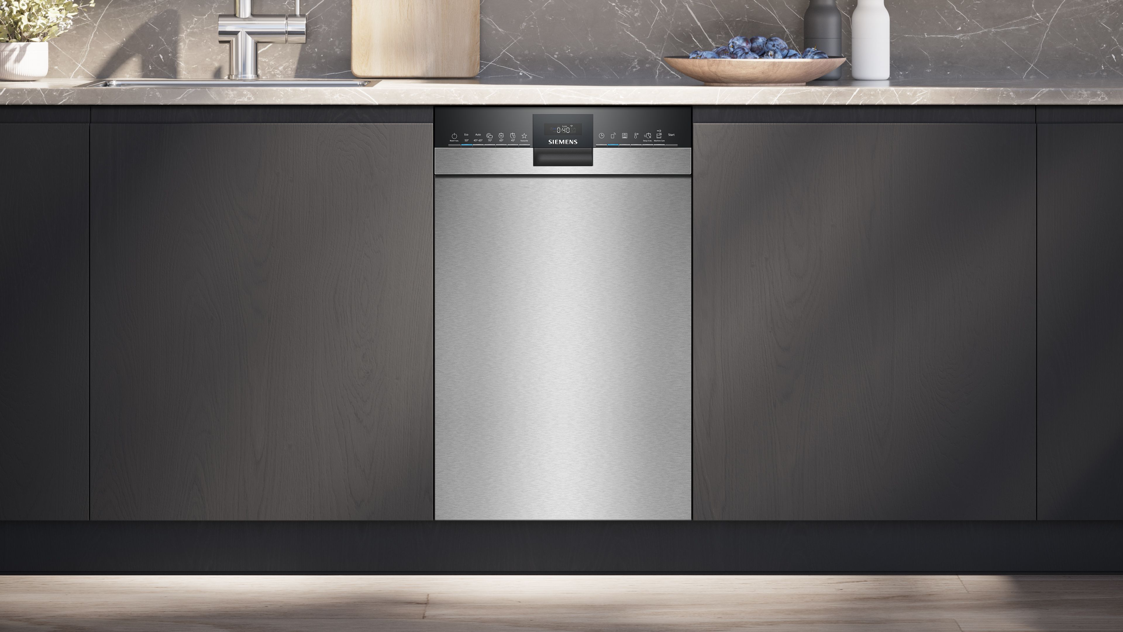 Siemens SR43ES24ME Unterbau-Geschirrspüler, 45 cm, Gebürsteter Stahl