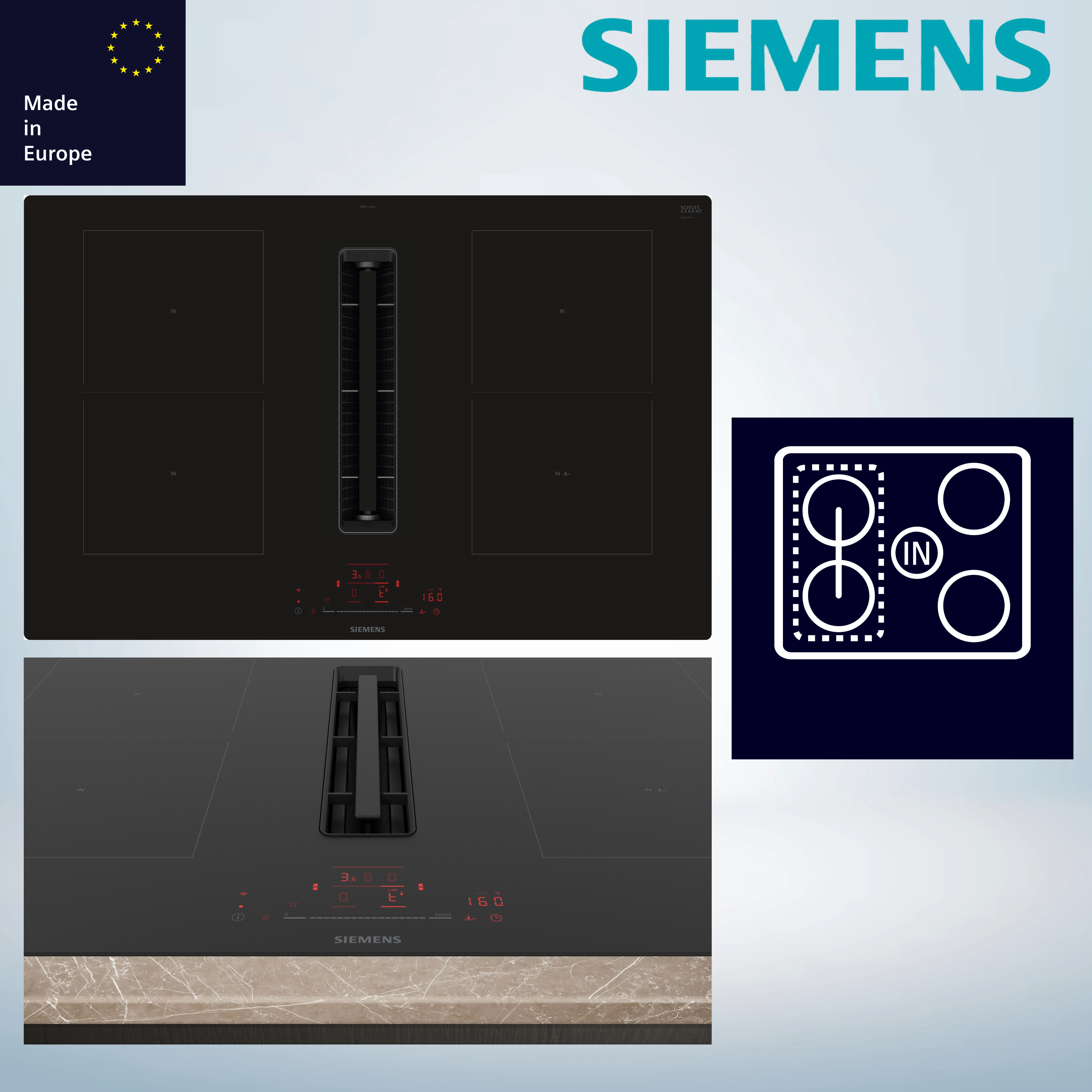 Siemens ED811HQ26E Smartes Induktionskochfeld mit Dunstabzug