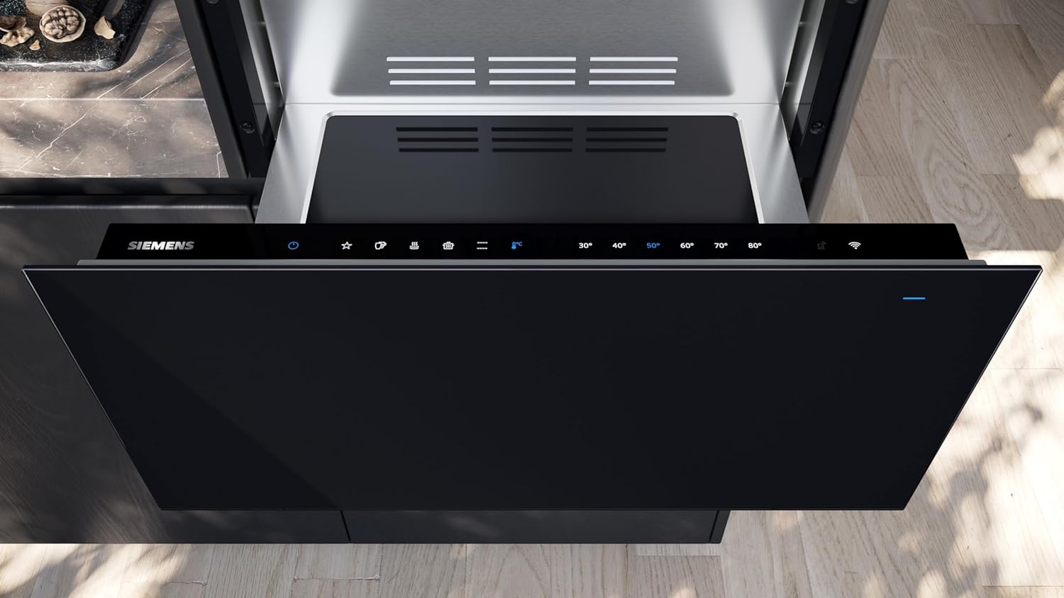 Siemens BI710D1B1  Wärmeschublade  max. Belastbarkeit 25 kg  820 Watt  Höhe 29 cm