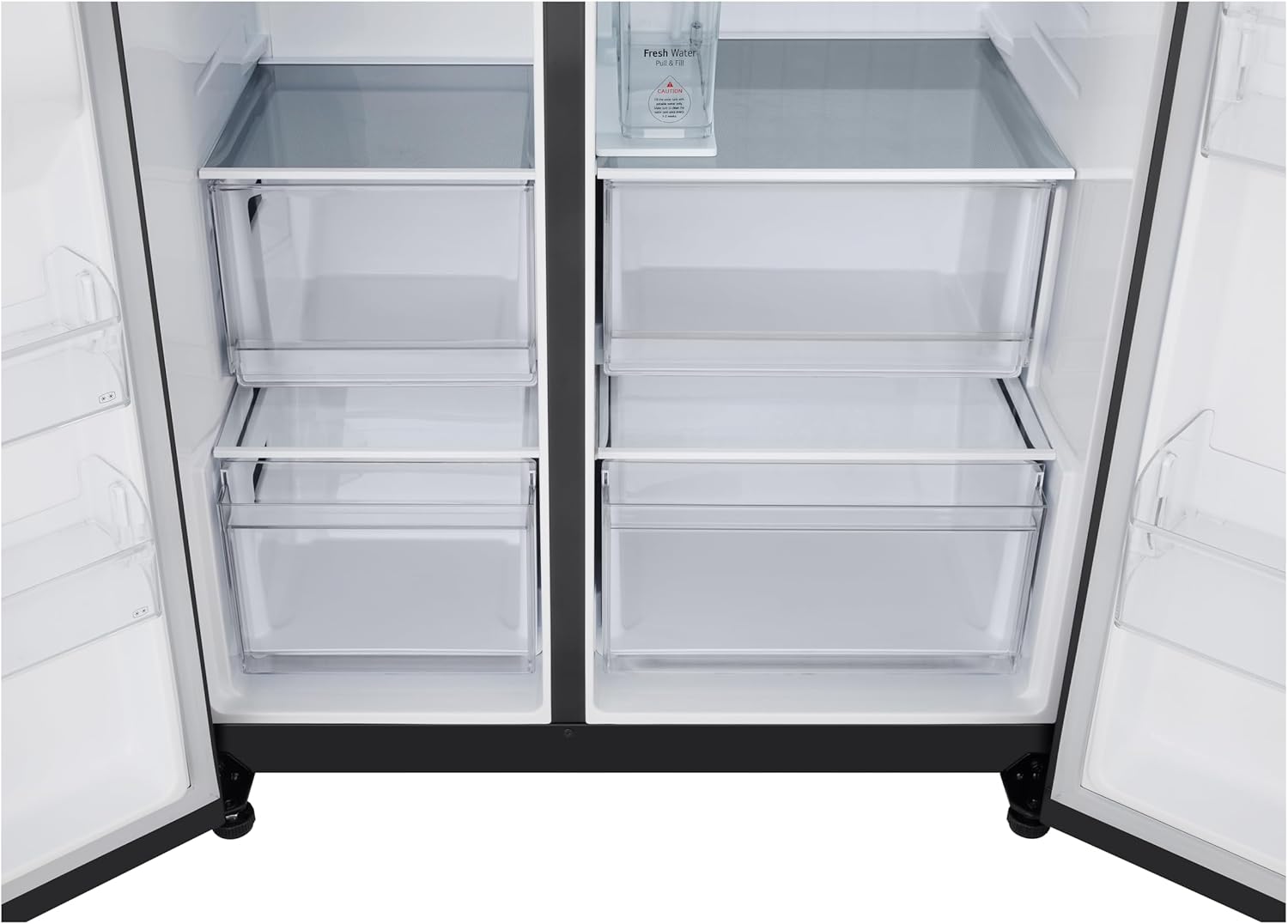 LG GSLC41EPPE Side-by-Side, Smart inverter Compressor, Eis- und Wasserspender, Wassertank,  Freistehend 