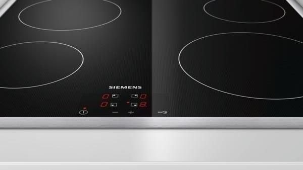 Siemens ET645HE17 Kochfeld Elektro, Edelstahl, 58,3 cm, touchControl-Bedienung 
