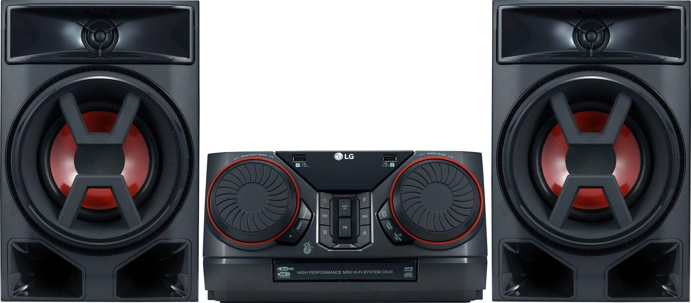 LG CK43 Karaoke-Anlage  300 Watt Ausgangsleistung  CD-Player  Bluetooth