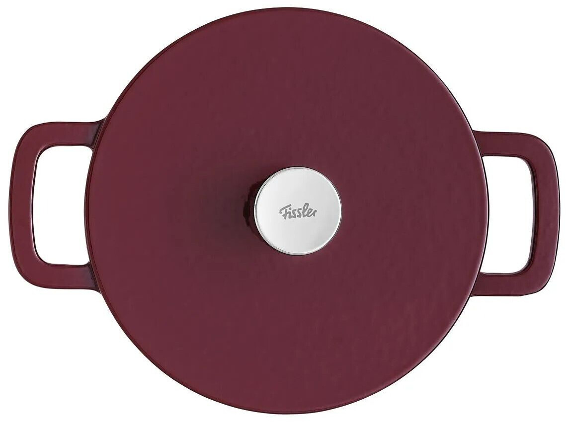 Fissler Moments Collection Emaillierter Gusseisen Bräter rund 24cm Burgunderrot
