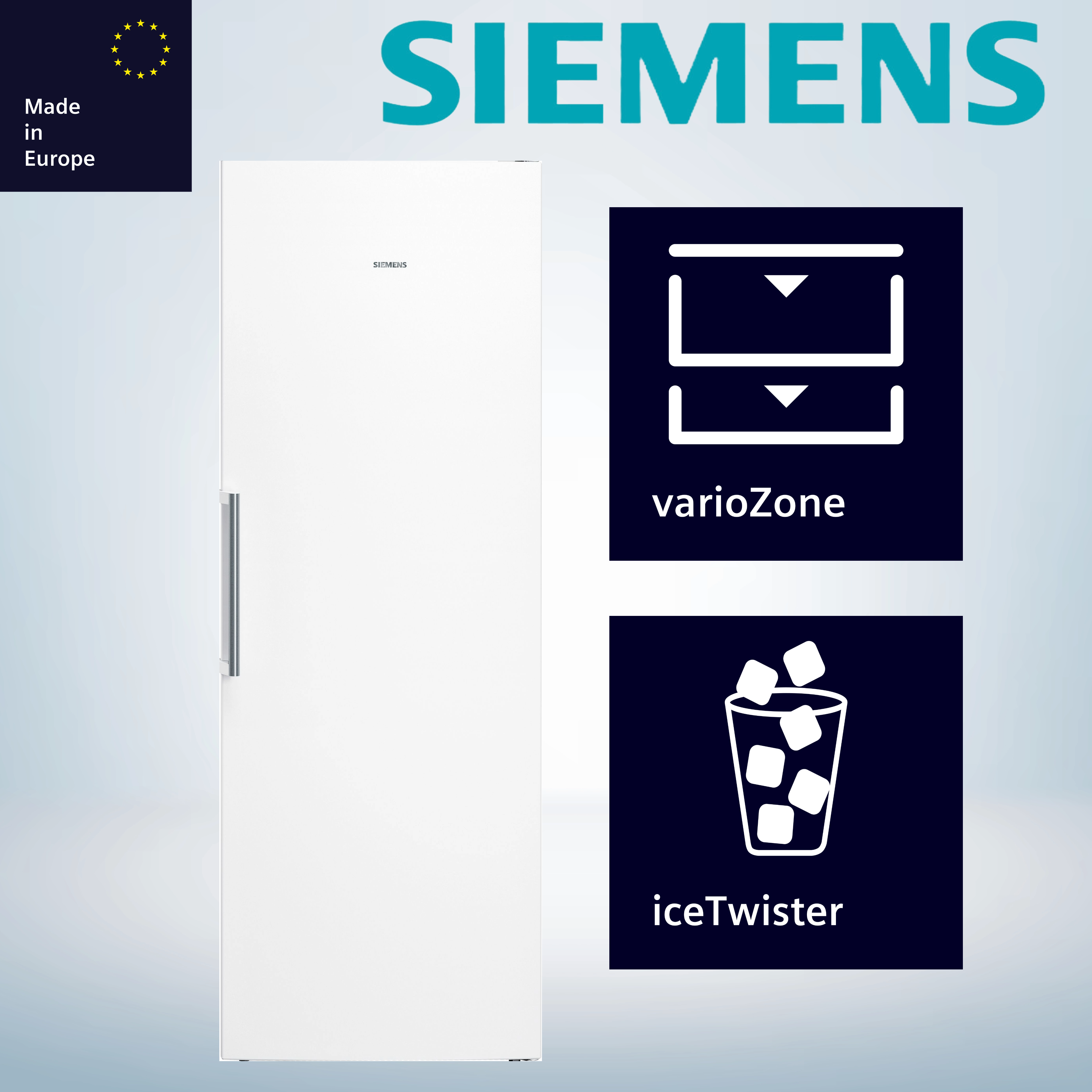 Siemens GS58NAWDV iQ500 Freistehender Gefrierschrank 191 x 70 cm weiß