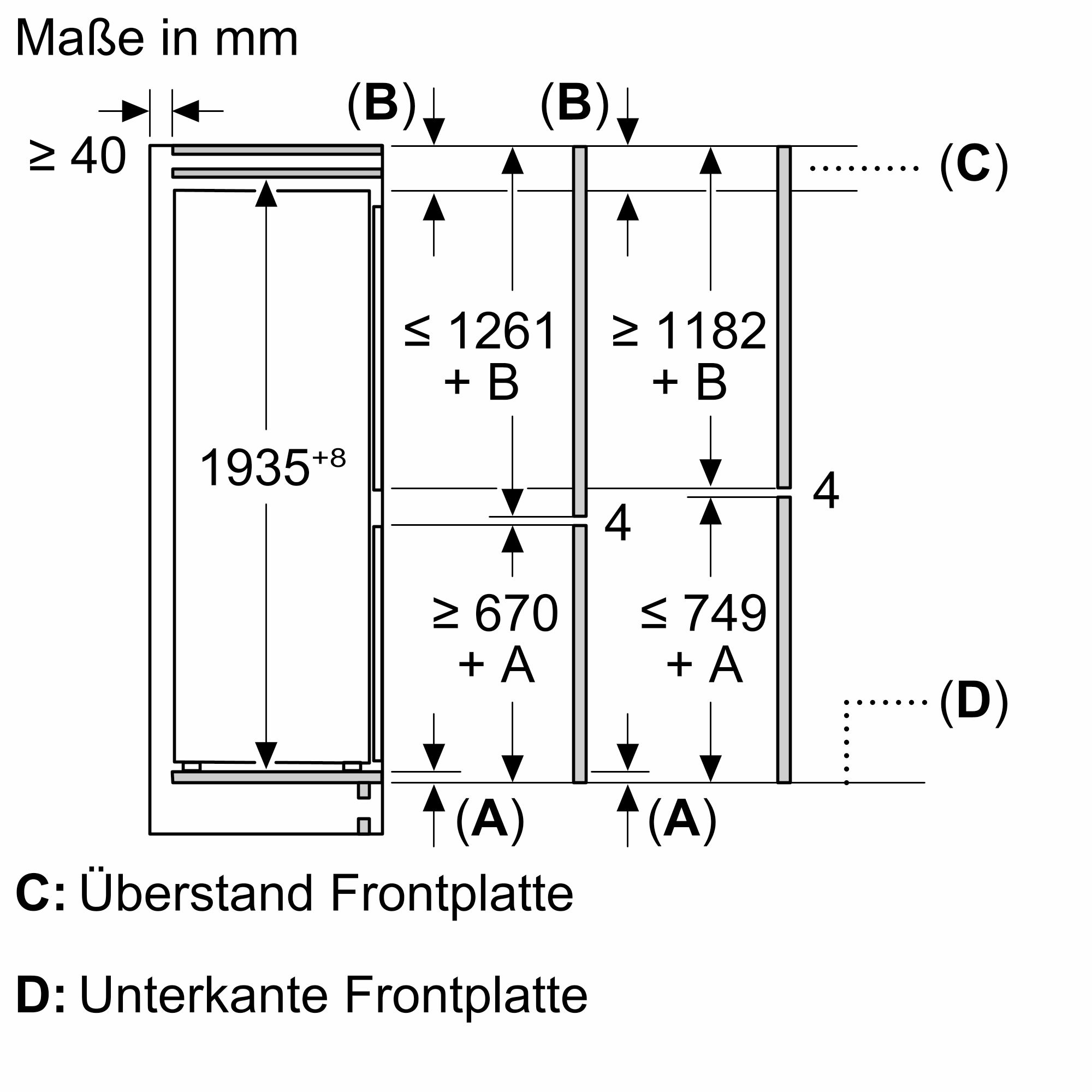 Siemens KB96NNSE0 Einbau-Kühl-Gefrier-Kombination, 193,5 x 69,1 cm, 285 L Kühlen + 98 L Gefrieren