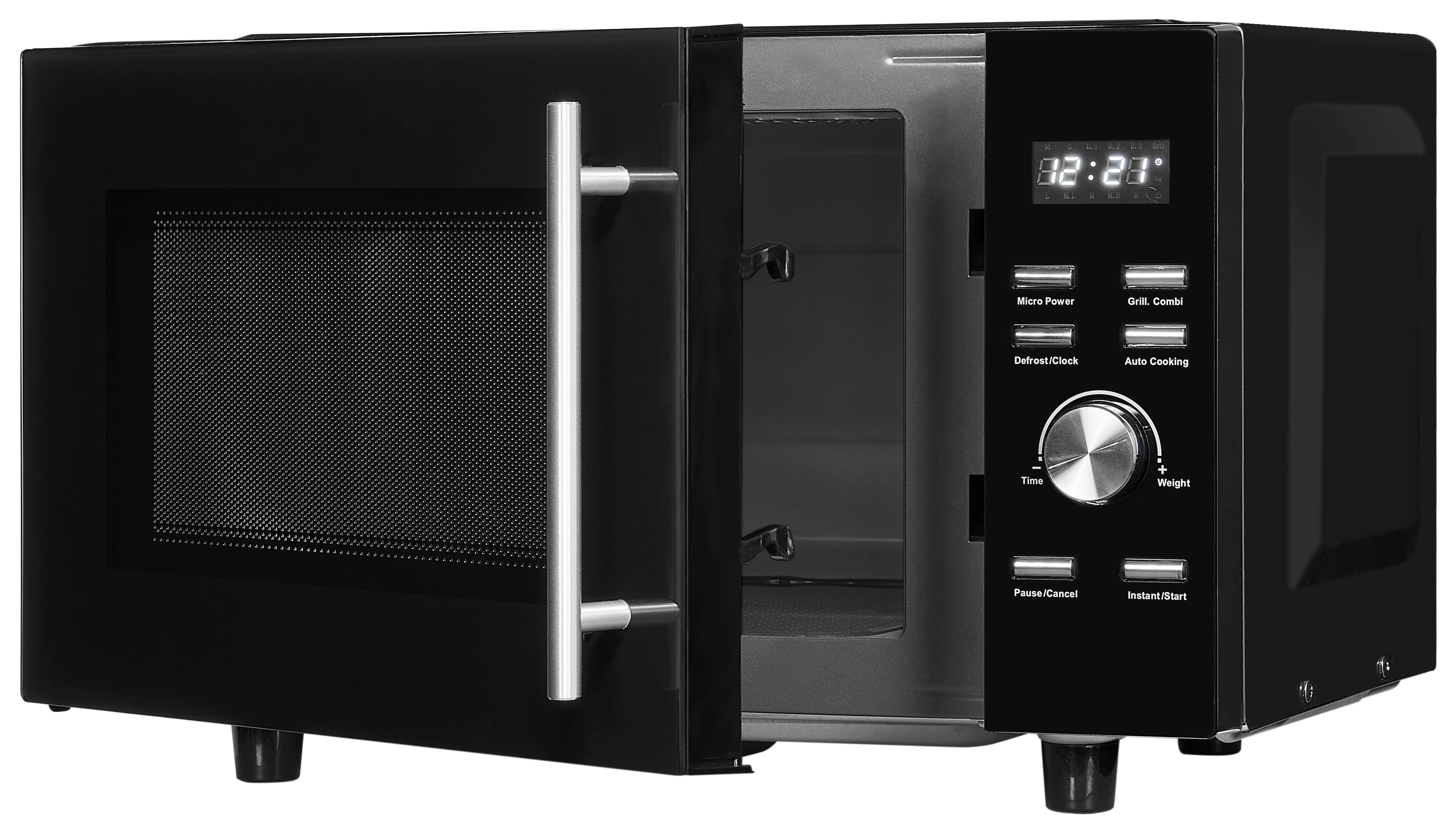 Exquisit MW8023-F-240GDI Mikrowelle mit Grill, 700W, 5 Stufen, schwarz