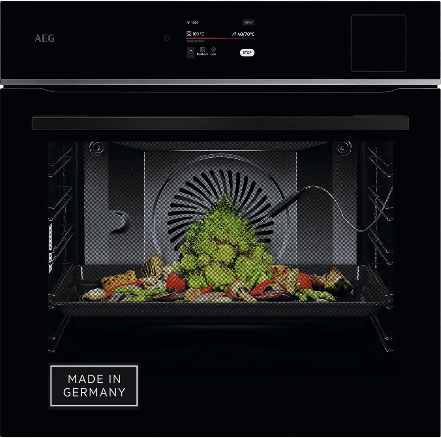 AEG TP8SB73ZAB Wifi Einbau-Dampfbackofen, Multidampfgarer, Serie 8 Touch-Swipe-Display