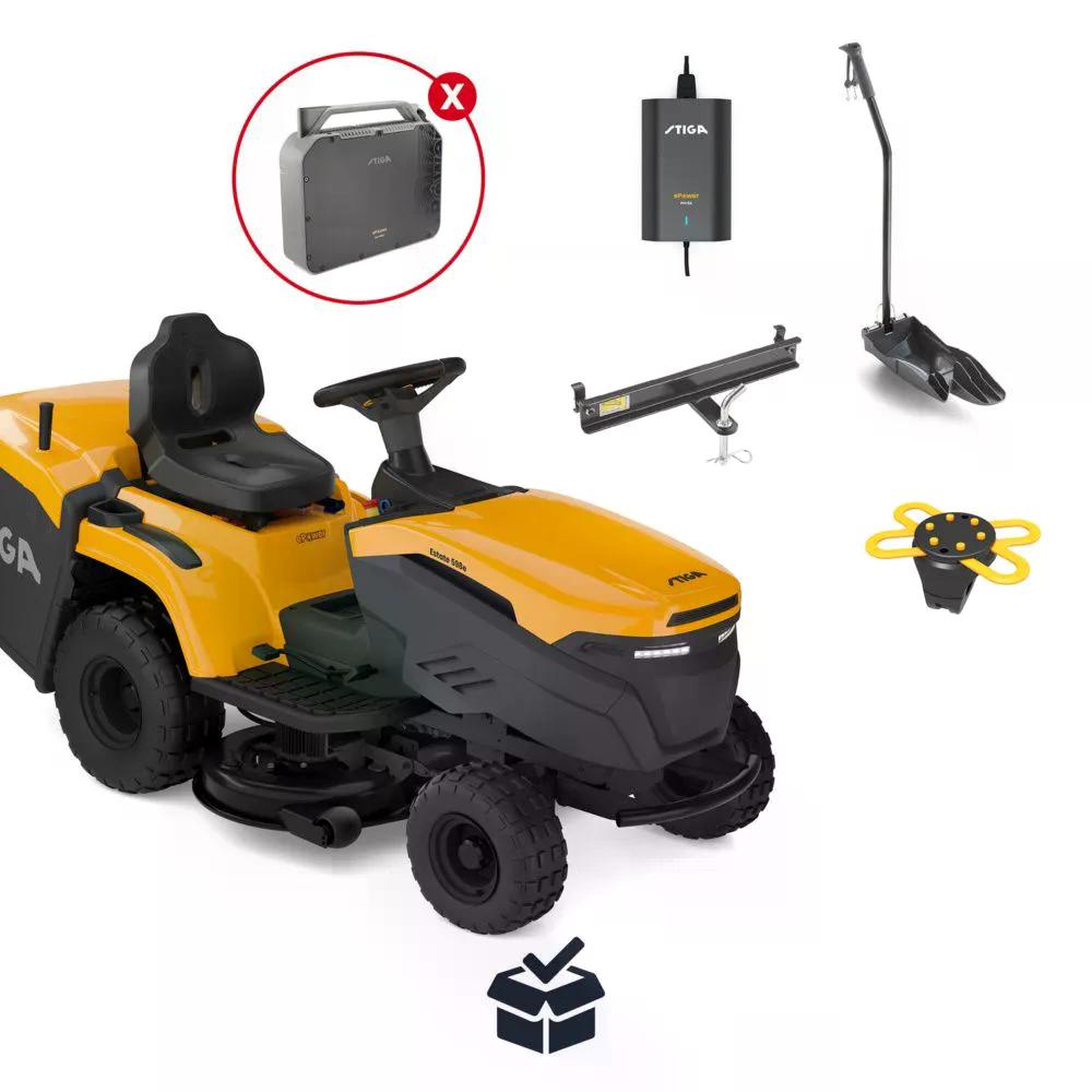 STIGA Estate 384e Akku-Rasentraktor (ohne Akku, inkl. Ladegerät)