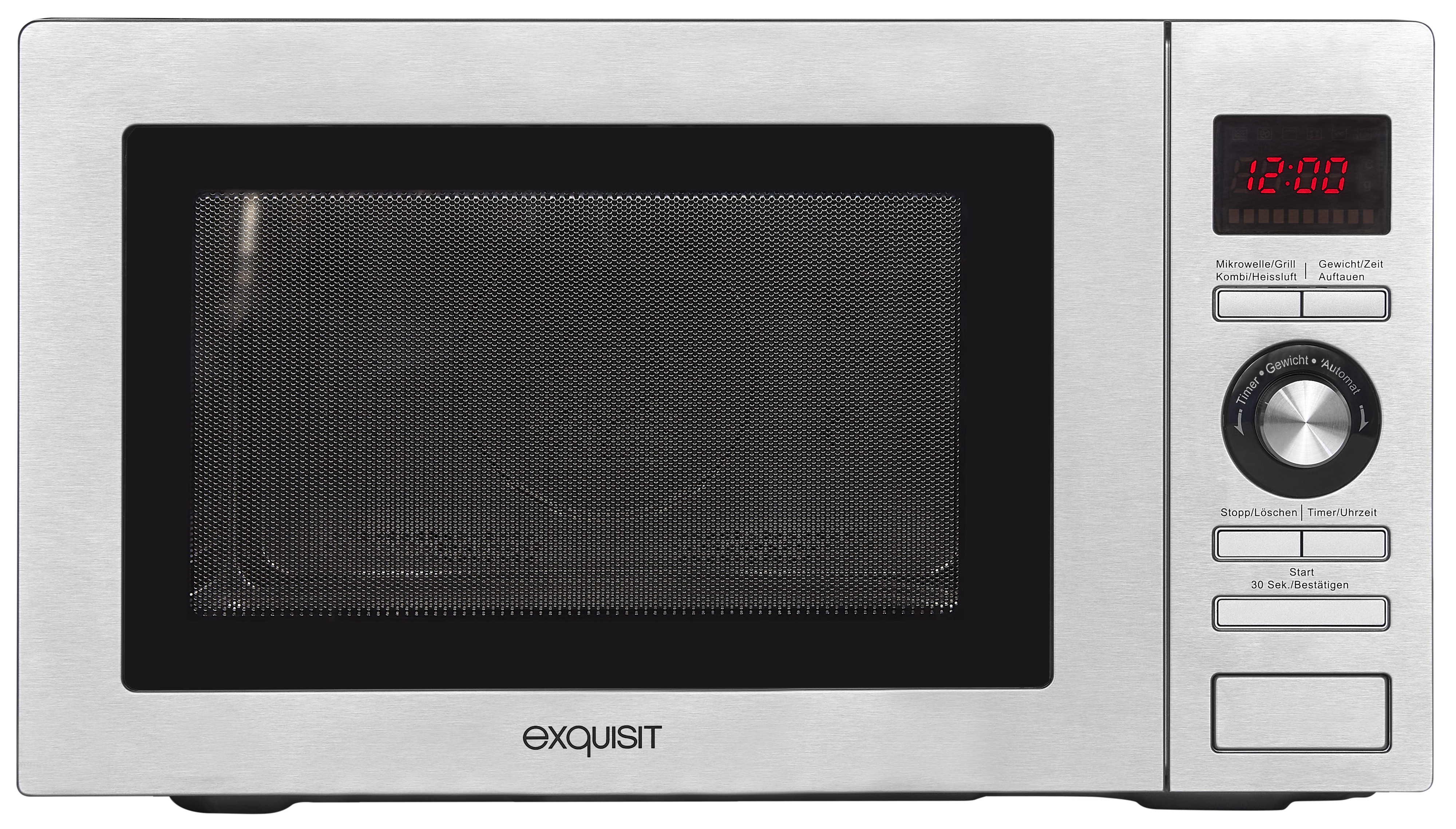 Exquisit MW 9025H-3 Kombi-Mikrowelle, Grill und Heißluft, 900W, Edelstahl Exquisit MW 9025H-3 Kombi-Mikrowelle, Grill und Heißluft, 900W, Edelstahl