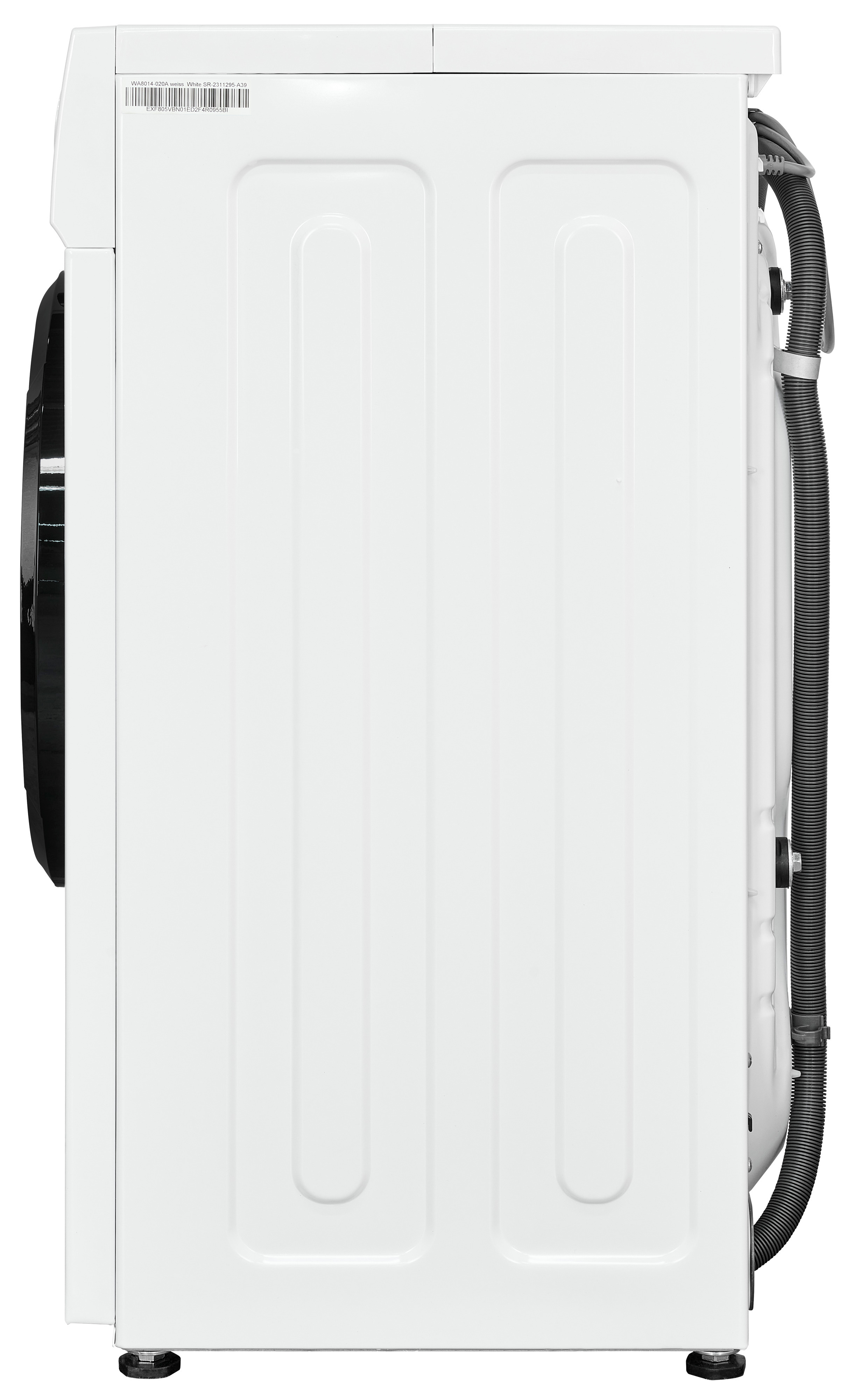 Exquisit WA8014-020A Waschmaschine – 8 kg, Energieeffizienz A, 1400 U/Min, Schwarz-Weiß