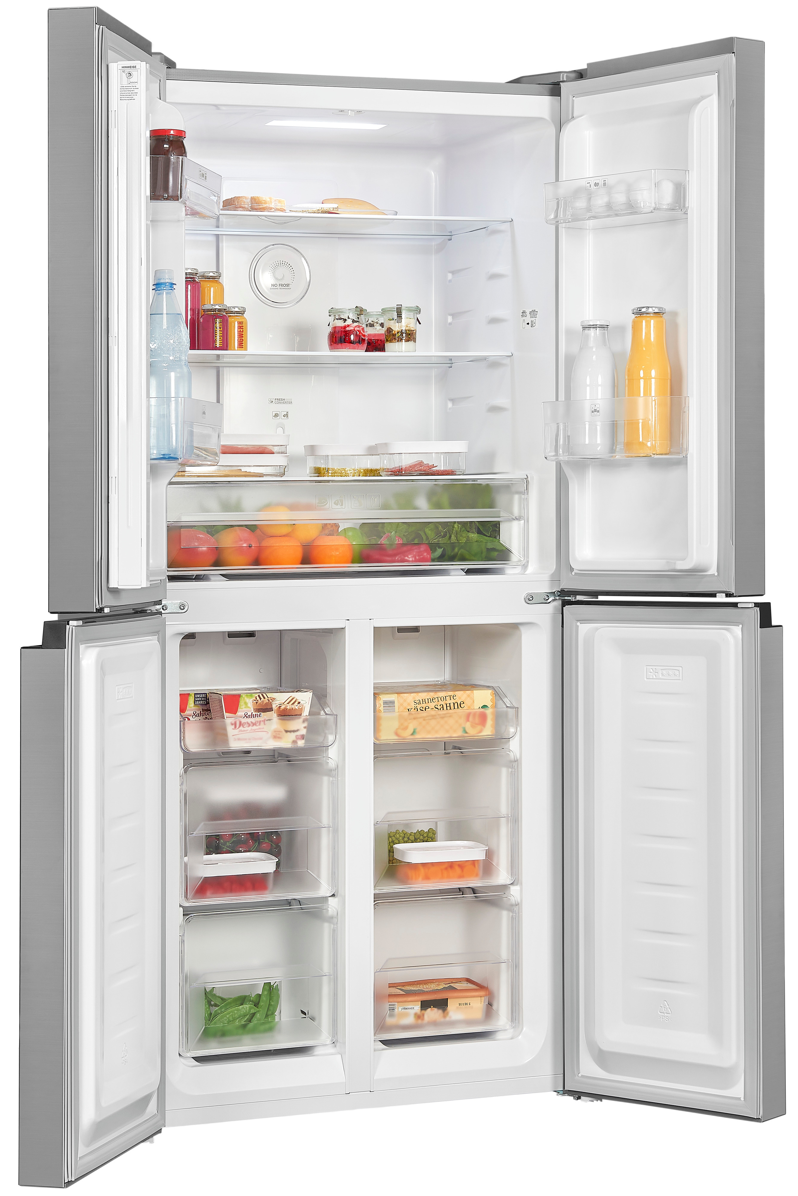 Exquisit MD365-125-040D inox – Side-by-Side-Kühlschrank mit No-Frost, 362 Liter, Edelstahl-Optik Exquisit MD365-125-040D inox – Side-by-Side-Kühlschrank mit No-Frost, 362 Liter, Edelstahl-Optik