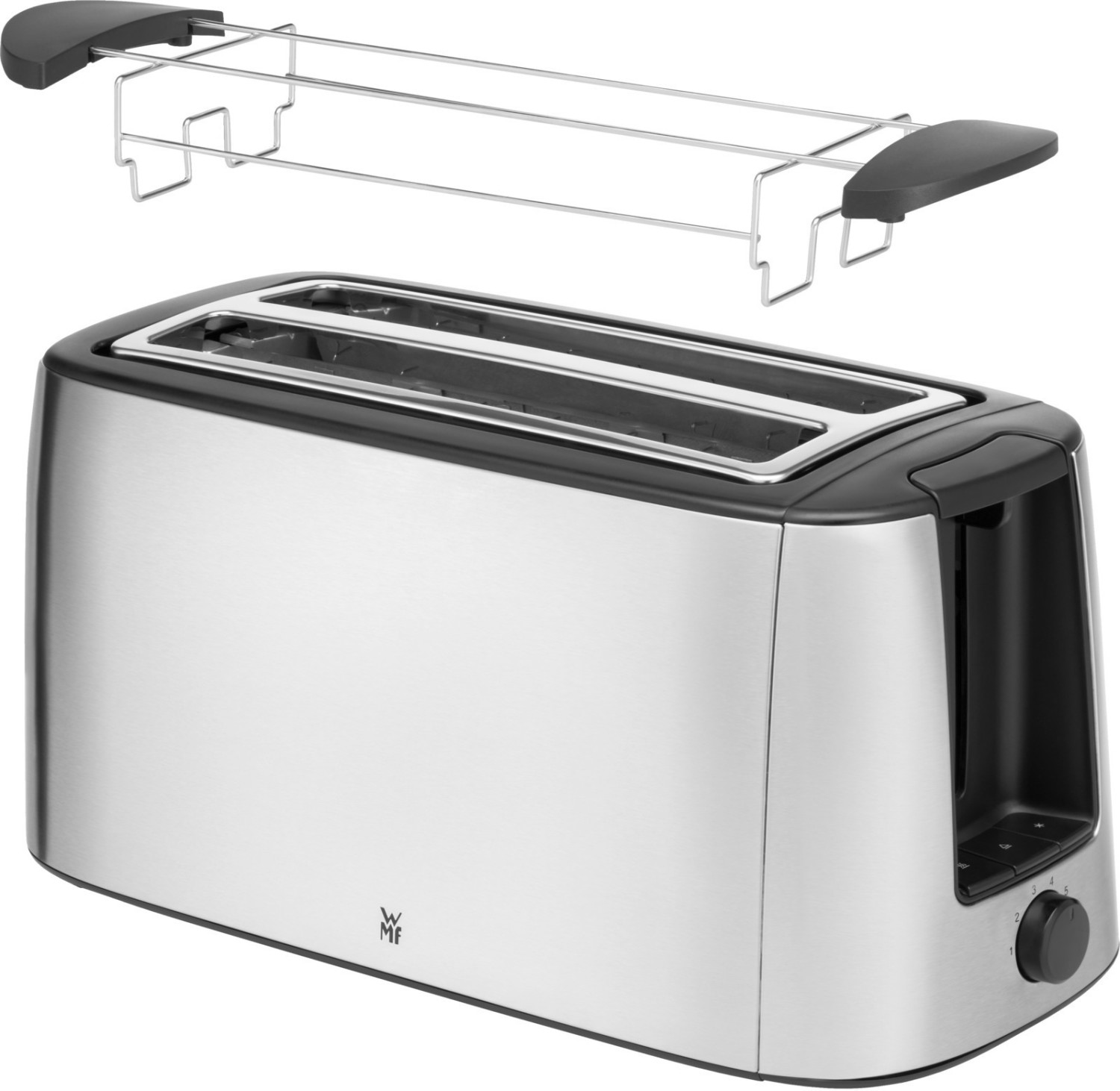 WMF Bueno Pro 0414150011 Toaster Langschlitz 4 Scheiben mit Brötchenaufsatz