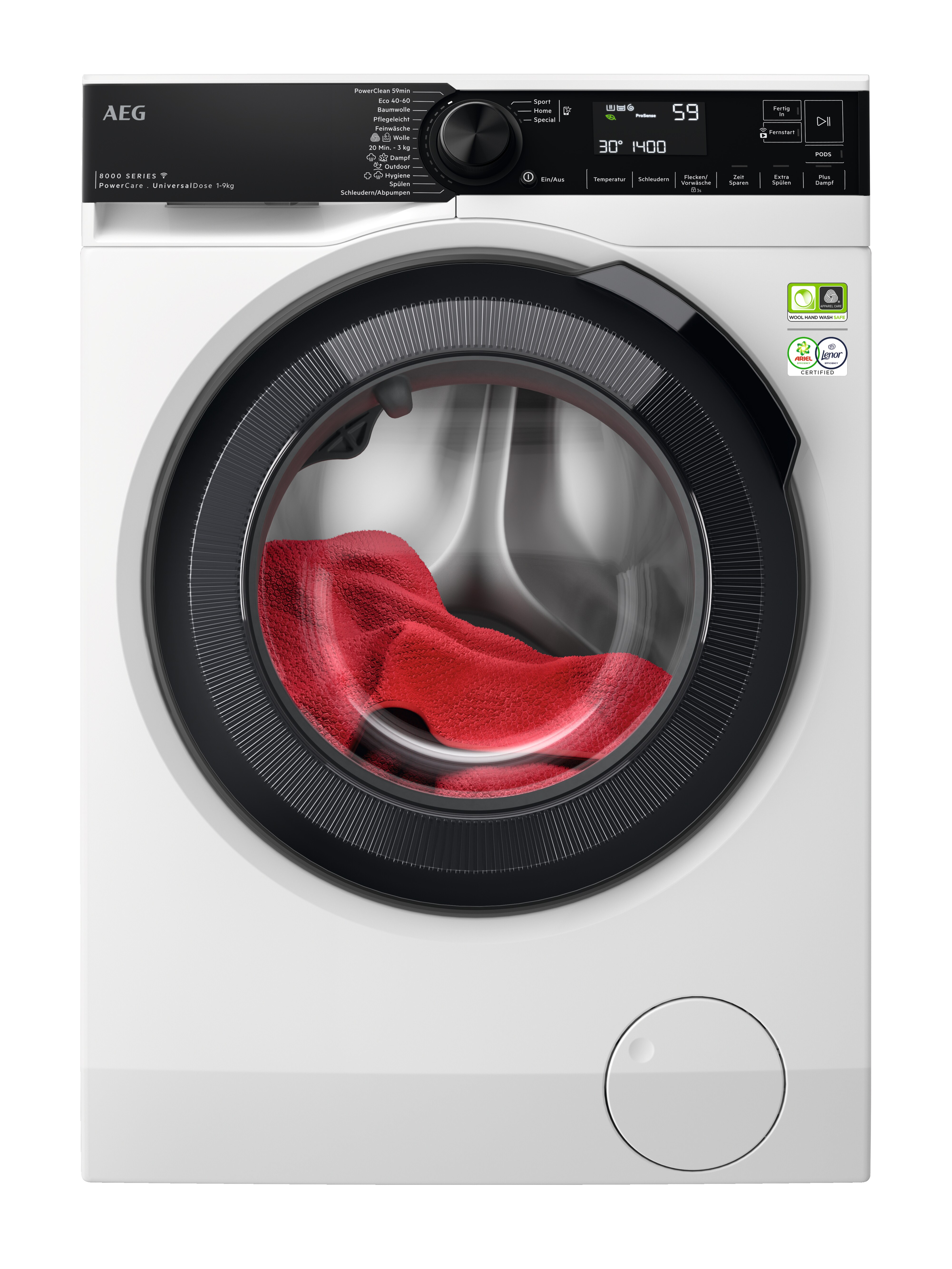  AEG LR8E75490 Waschmaschine  Frontlader  9 kg   1.400 U/Min   WLAN (Wi-Fi) 