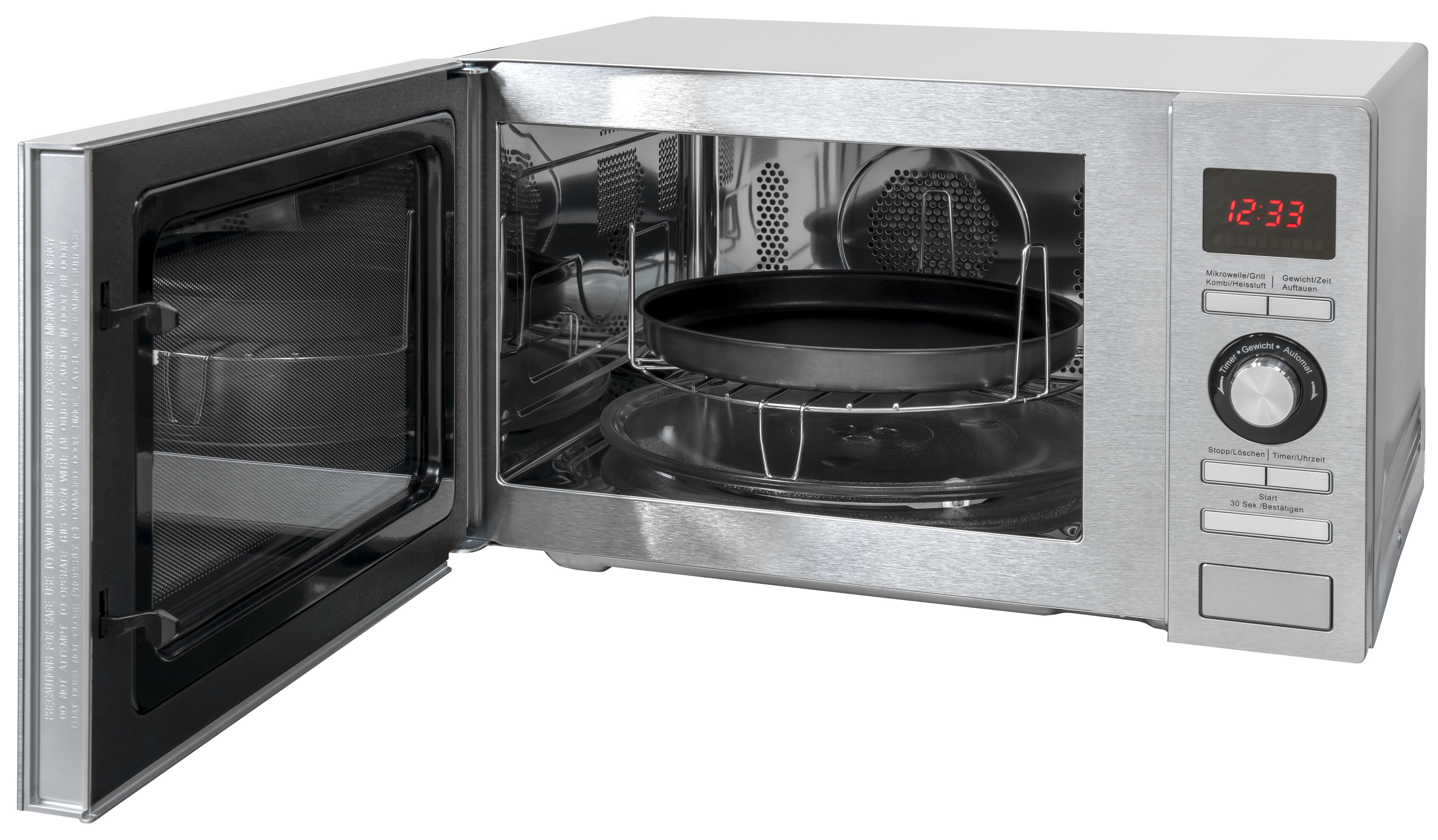 Exquisit MW 9025H-3 Kombi-Mikrowelle, Grill und Heißluft, 900W, Edelstahl Exquisit MW 9025H-3 Kombi-Mikrowelle, Grill und Heißluft, 900W, Edelstahl