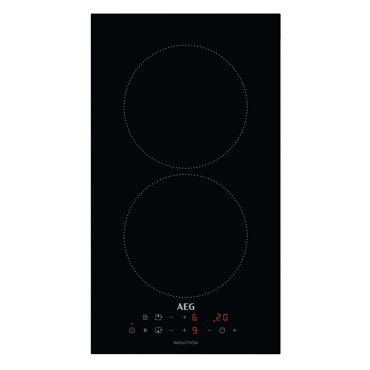 AEG IKB32320CB 3000 Domino Induktionskochfeld 30 cm – 2 Kochzonen, PowerBoost, Touch Control, Schwarz