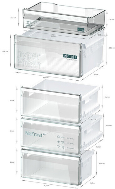 Siemens KG39NXXBF iQ500 Kühl-Gefrier-Kombination, 203 x 60 cm, 280 L Kühlen und 119 L Gefrieren