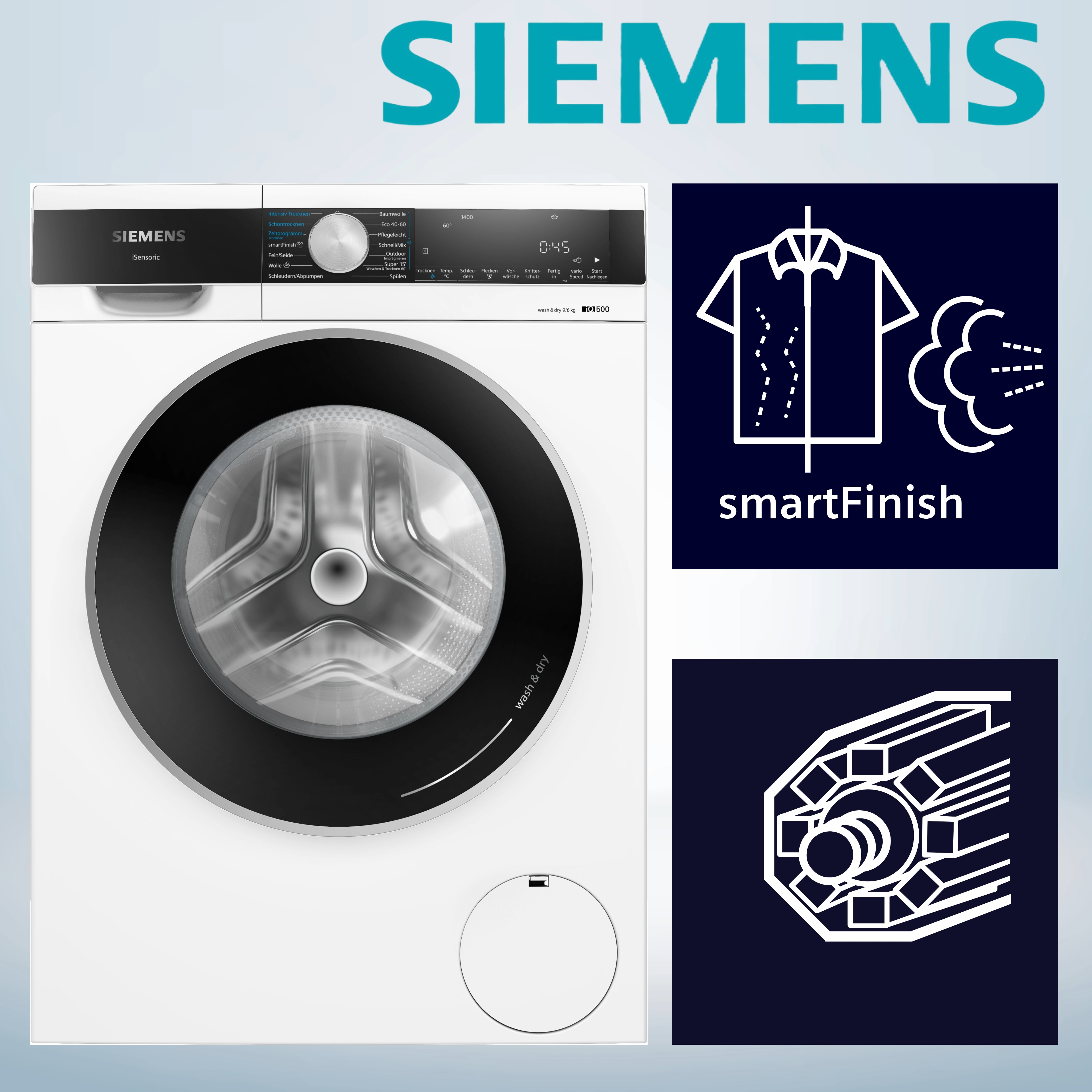 Siemens WN44G241  freistehender Waschtrockner  9 kg Waschen  6 kg Trocknen 