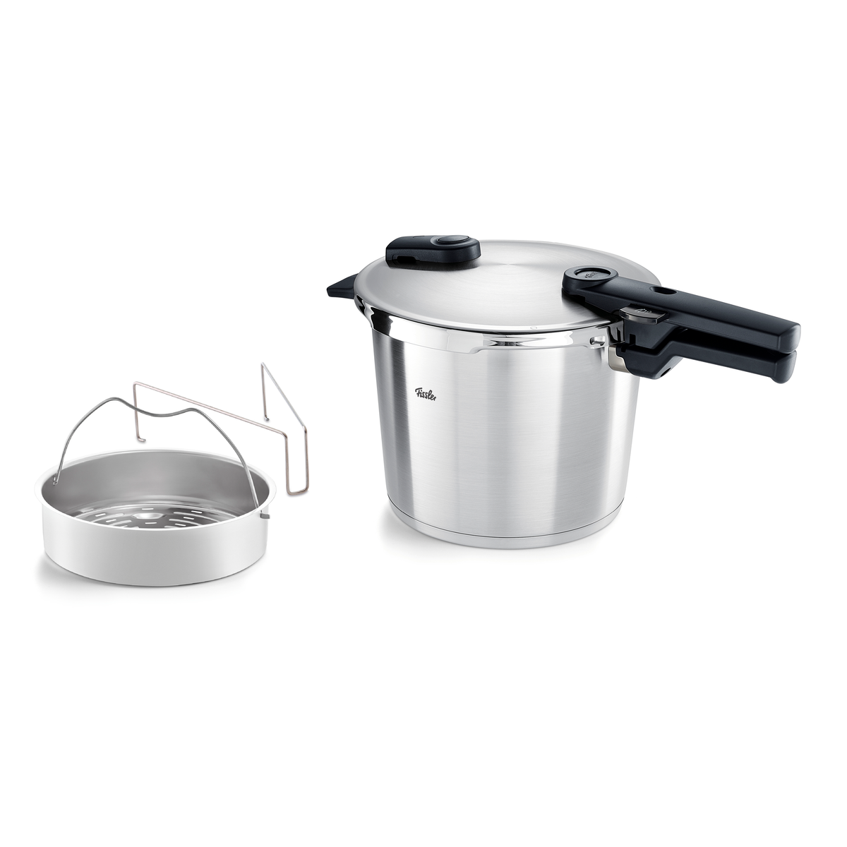 Fissler Schnellkochtopf Vitaquick Premium 22cm 6ltr mit gelochtem Einsatz