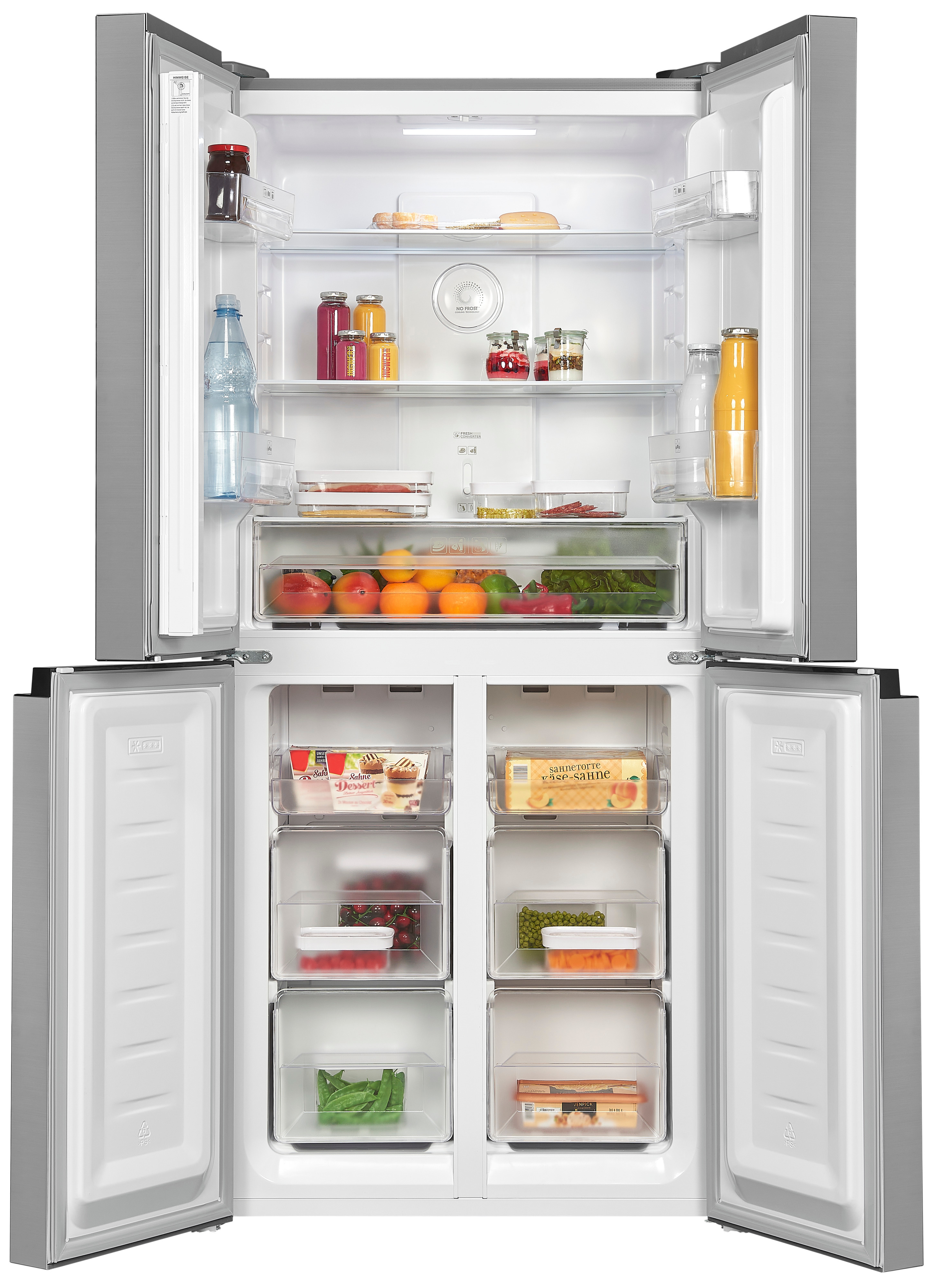 Exquisit MD365-125-040D inox – Side-by-Side-Kühlschrank mit No-Frost, 362 Liter, Edelstahl-Optik Exquisit MD365-125-040D inox – Side-by-Side-Kühlschrank mit No-Frost, 362 Liter, Edelstahl-Optik