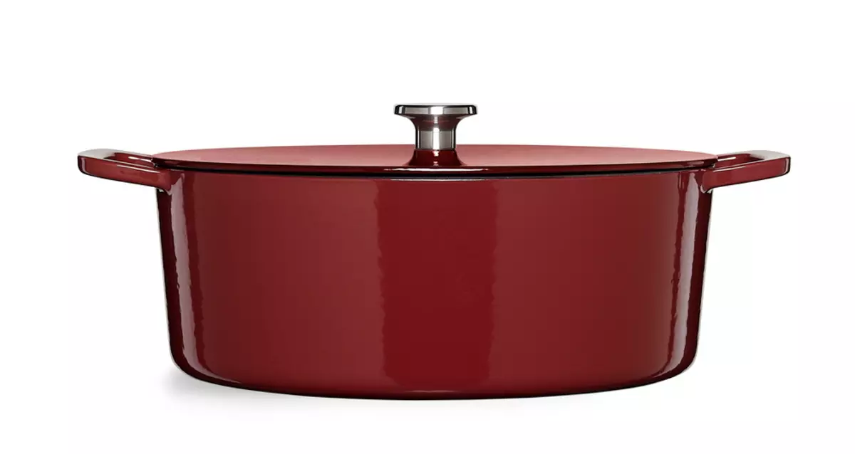 Fissler Moments Collection Emaillierter Gusseisen Bräter oval 33cm Burgunderrot
