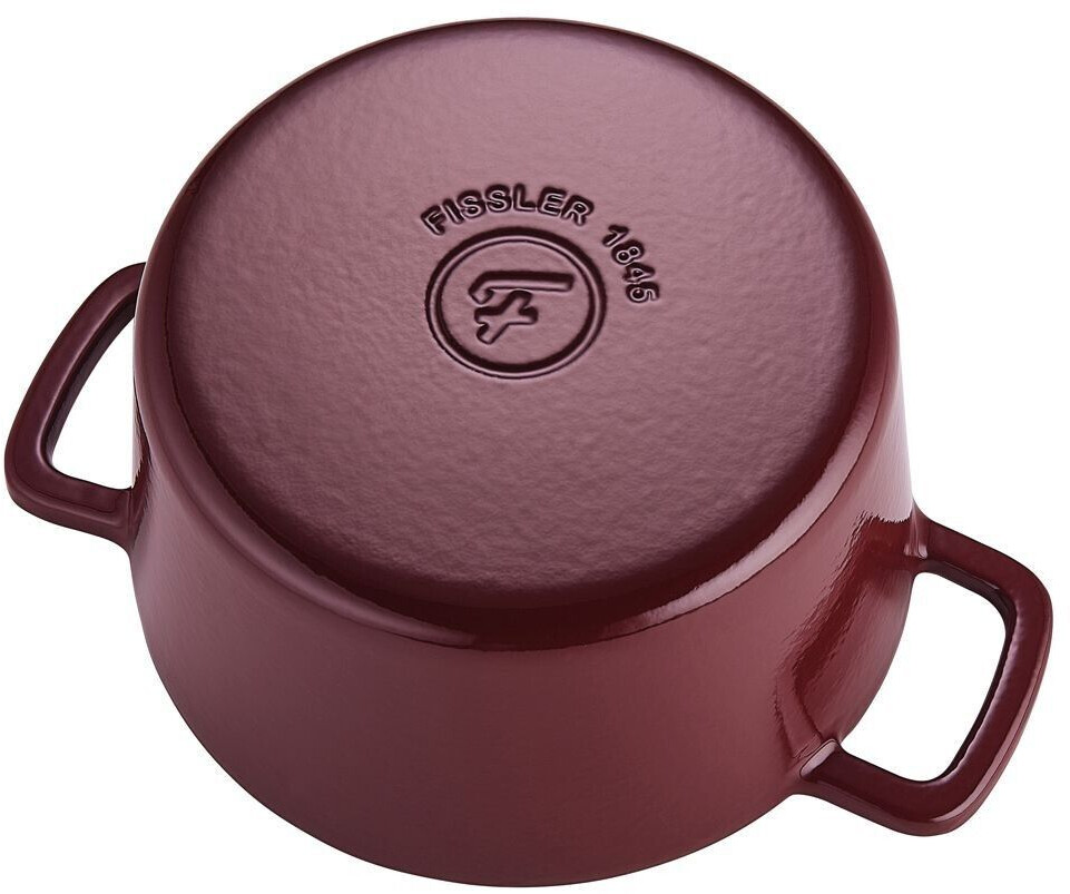 Fissler Moments Collection Emaillierter Gusseisen Bräter rund 24cm Burgunderrot