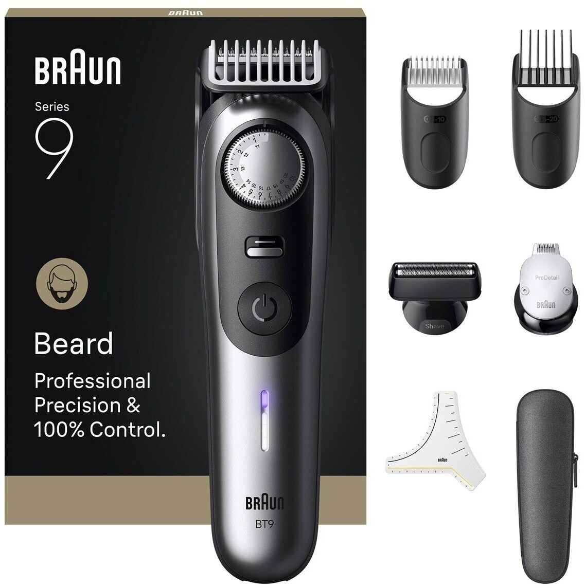 Braun BT9520 Barttrimmer Series 9, mit 7 Barber Tools