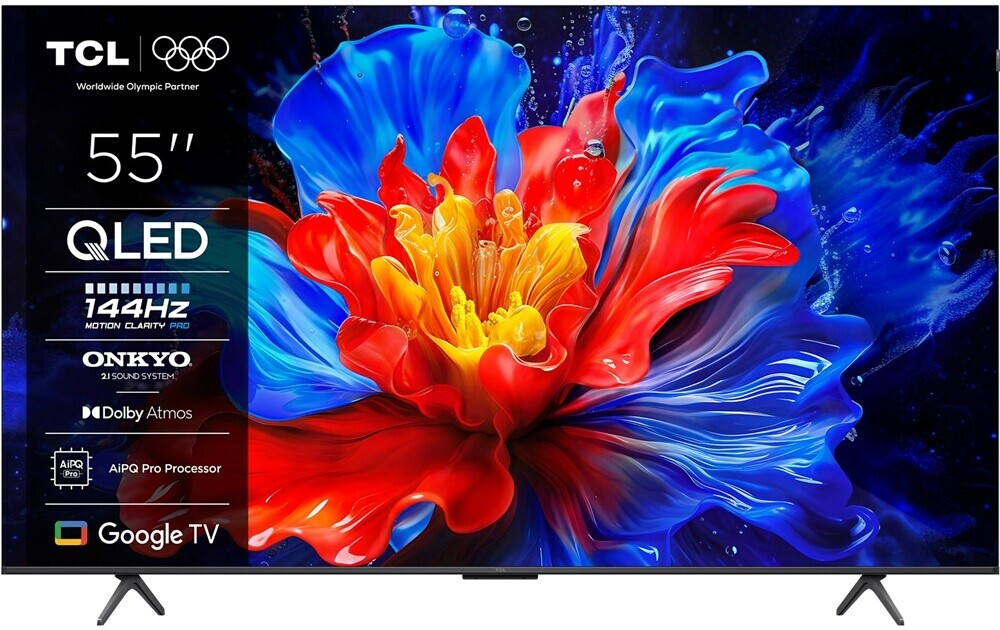 TCL 55P8K 55 Zoll QLED 4K HDR UHD Fernseher, Smart Google TV