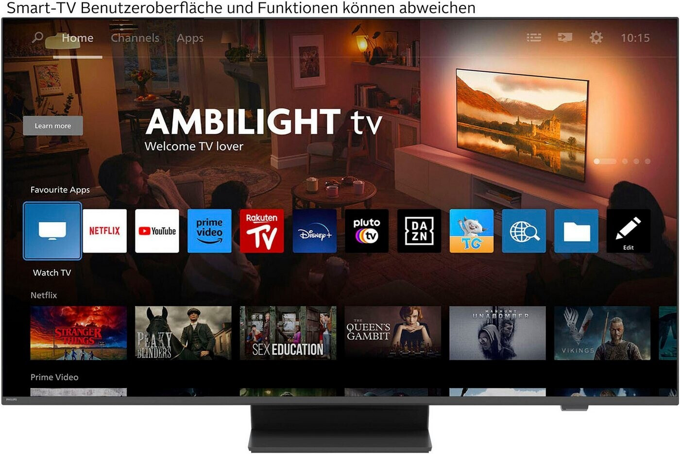 Philips 55PUS8600 Ambilight 4K QLED Smart TV - 55 Zoll Display mit P5 Perfect Picture