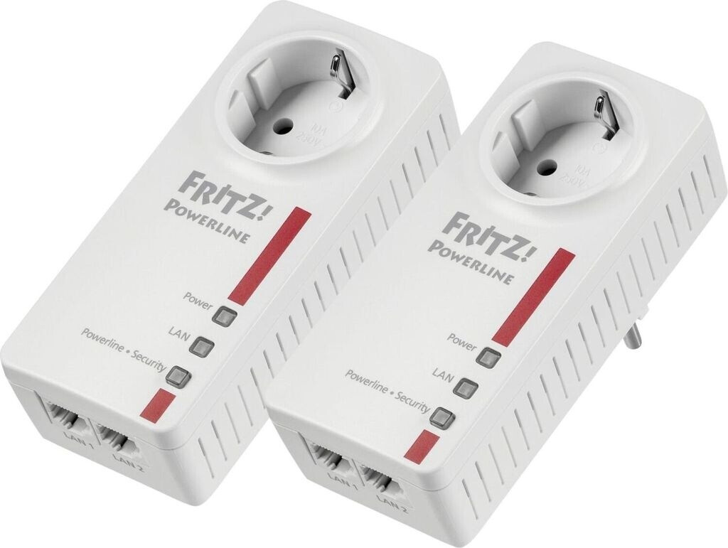 FRITZ!Powerline 1220 Set (1,200 MBit/s, 2x Gigabit-LAN je Adapter, ideal für NAS-Anwendungen und HD-Streaming