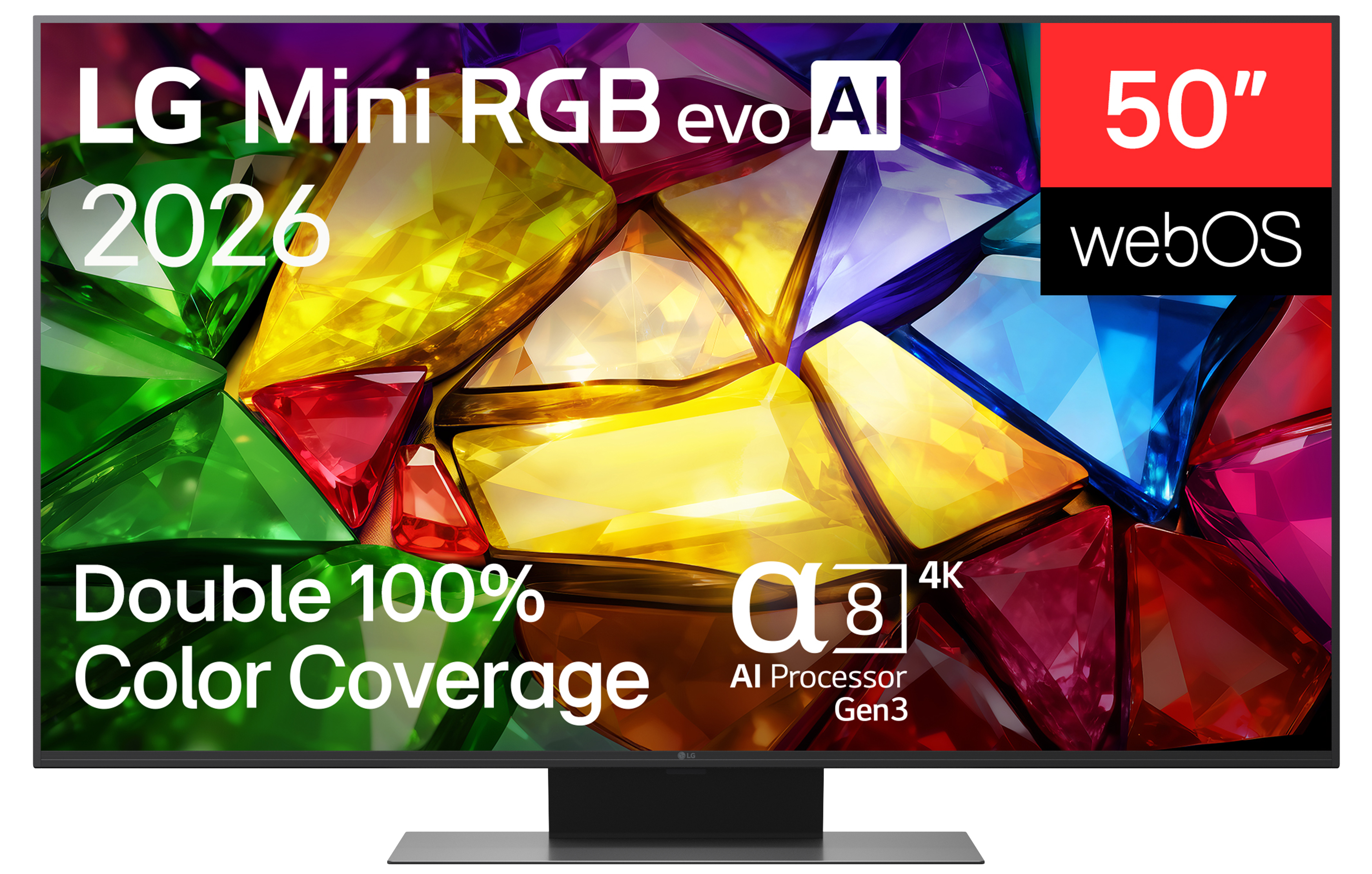 LG 50MRGB86B9A 50 Zoll Mini RGB LED evo 4K Smart TV (2026) | Alpha 8 Gen3 AI | 144 Hz | Dolby Vision IQ | Dolby Atmos