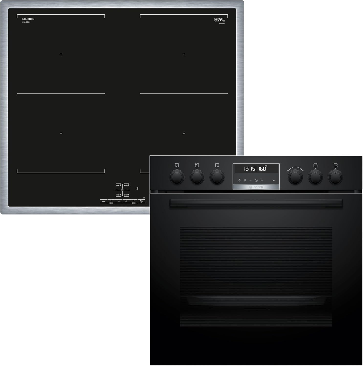 Bosch HND677LS62 (HEG578BB4 + NVQ645CB6E) Einbauherd-Set Hydrolyse und Pyrolyse