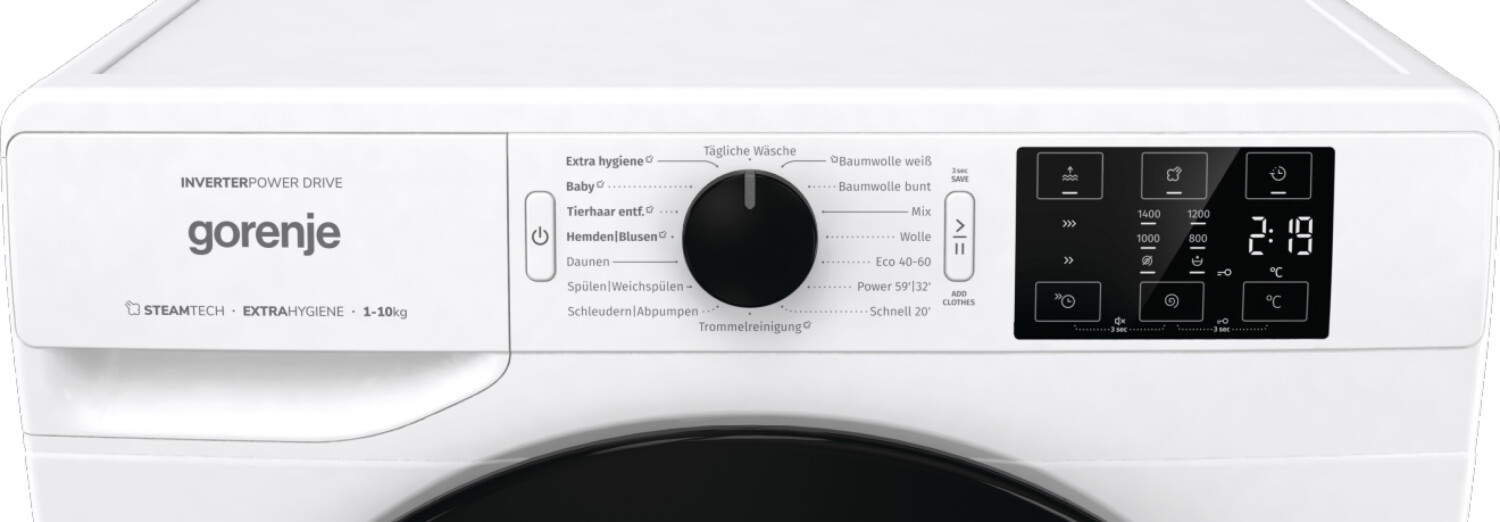  Gorenje W2NEI14APS  Frontlader  10 kg  1.400 U pro Min  wählbare Temperatur