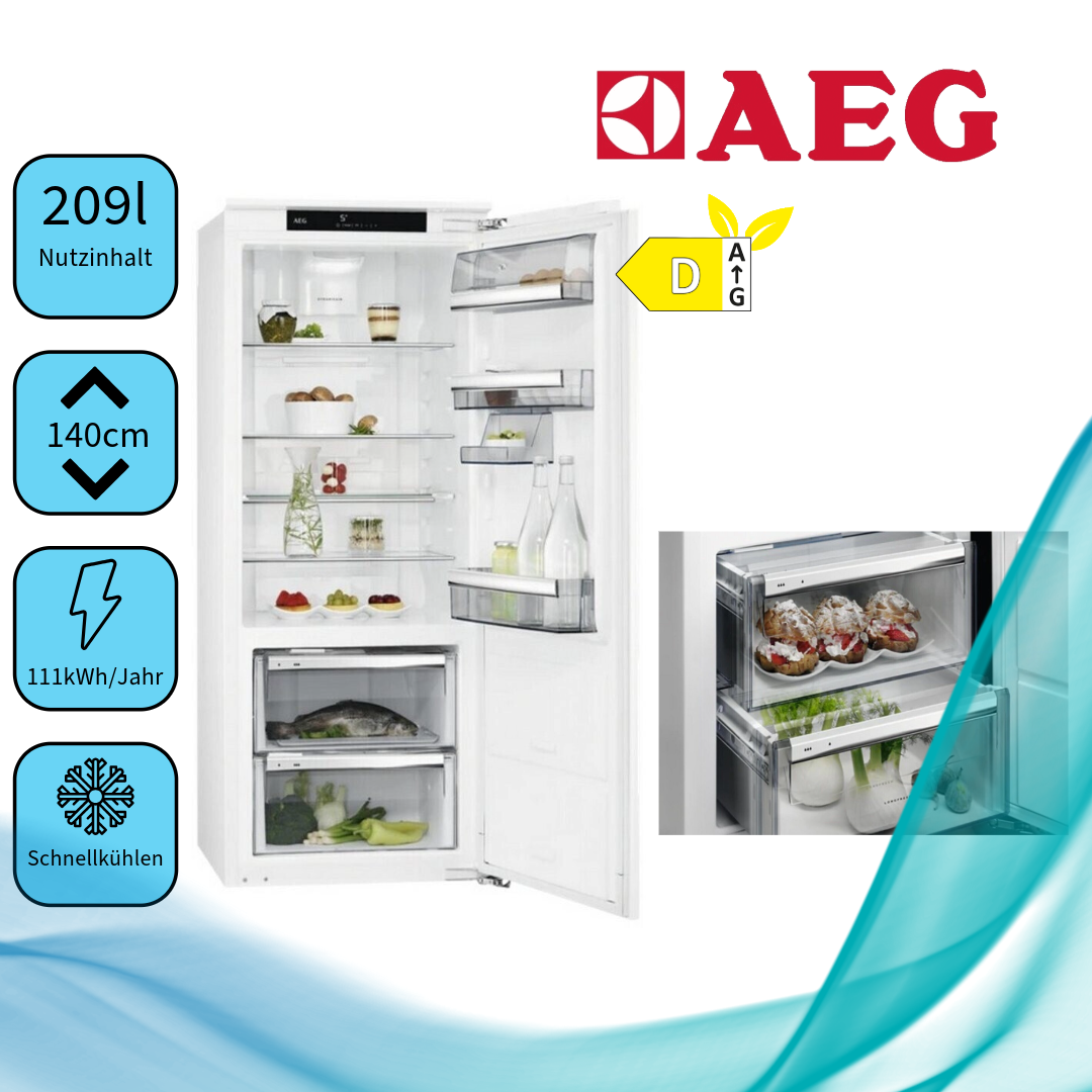 AEG SKE814D9ZC EINBAUKÜHLSCHRANK, 1400 MM, 209 L, NULL-GRAD-SCHUBLADE