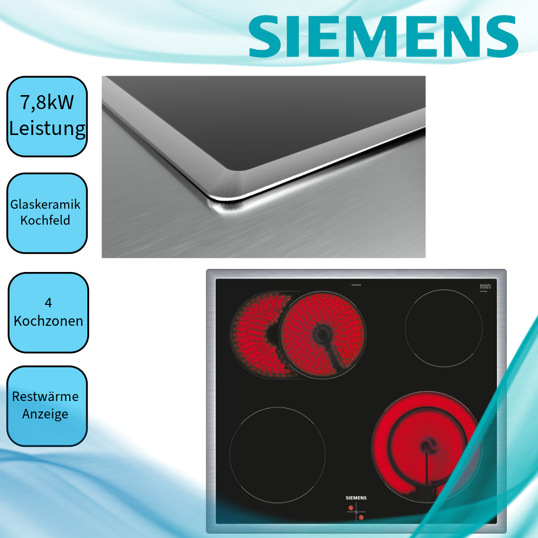 Siemens Ausstellungsstück EA64RGNA1E Glaskeramikkochfeld  Standardbreite 60  Bräterzone