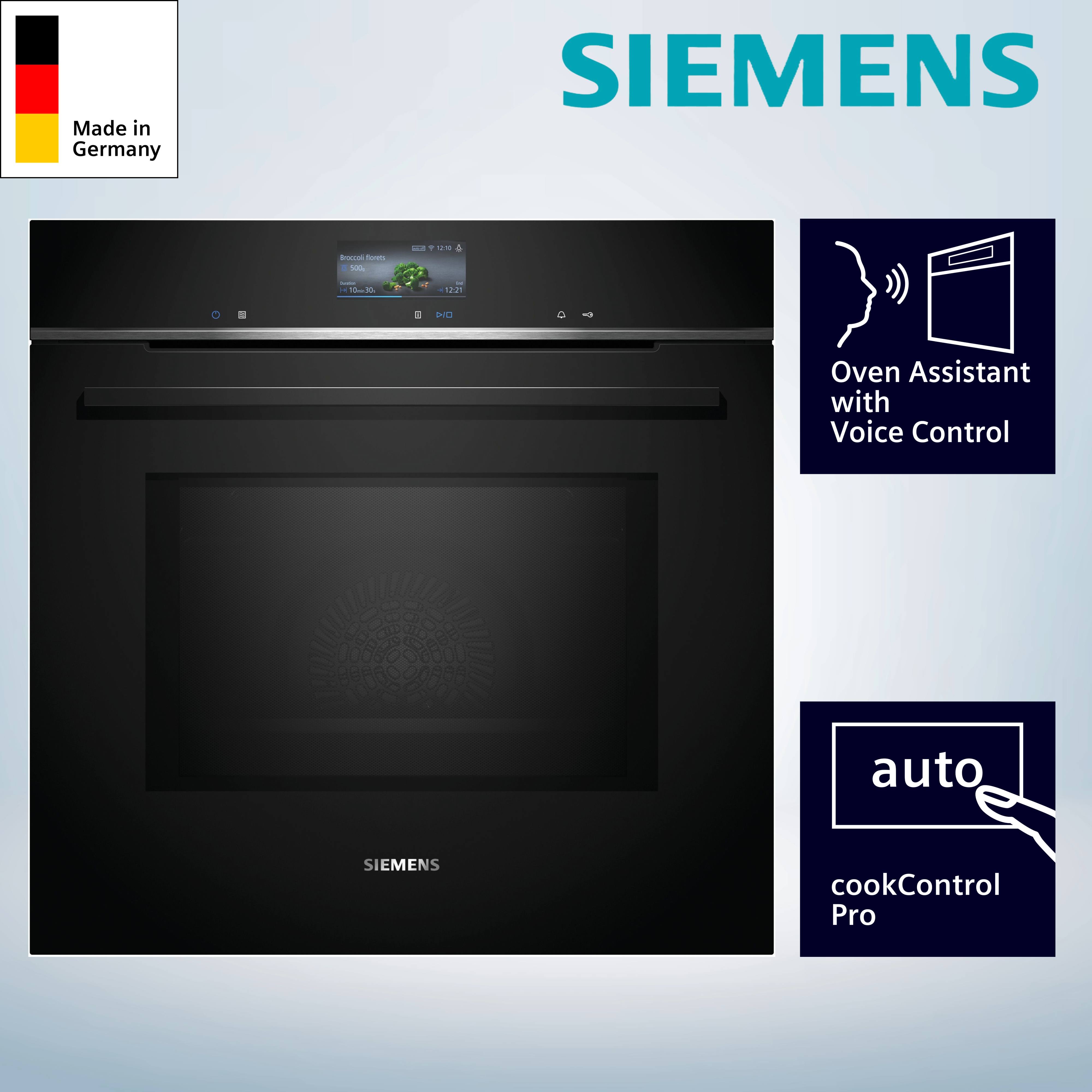 Siemens HM736GAB1 Elektrobackofen 67 Liter Hydrolyse WLAN-fähig Teleskopauszug Heißluft Mikrowelle Siemens HM736GAB1 Elektrobackofen 67 Liter Hydrolyse WLAN-fähig Teleskopauszug Heißluft Mikrowelle