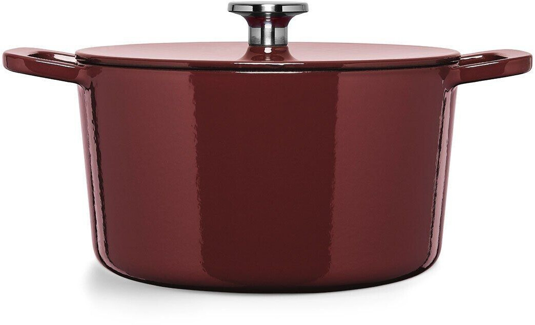 Fissler Moments Collection Emaillierter Gusseisen Bräter rund 24cm Burgunderrot