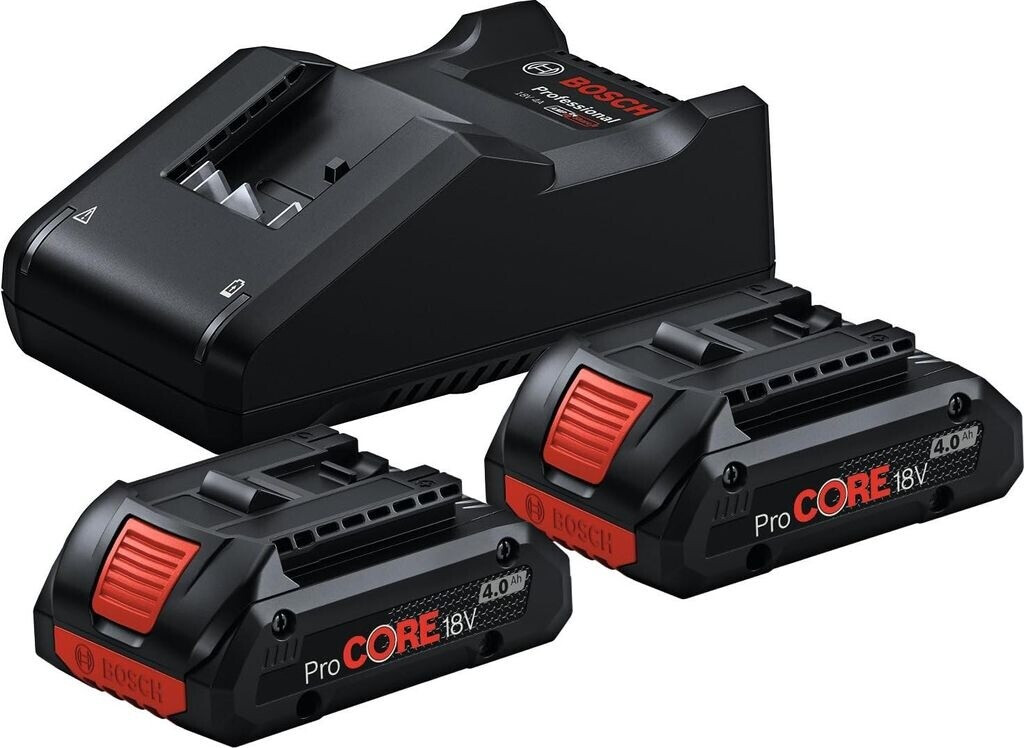 Bosch Professional 18V System Akku Starter-Set: 2x ProCORE18V 4.0Ah Akku + Schnellladegerät GAL 18V-40