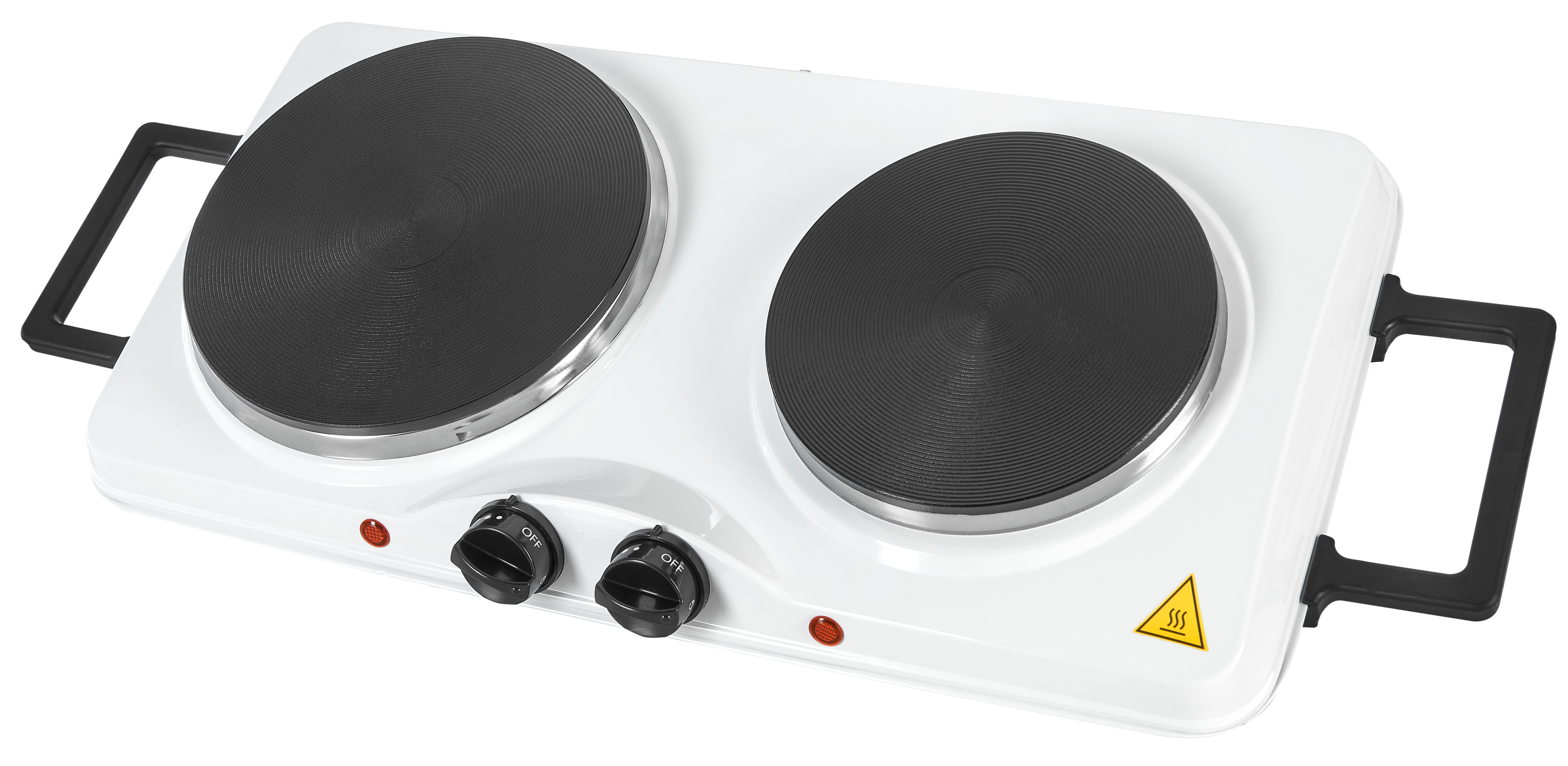 Exquisit KP 3202 we – Doppelkochplatte, 2500W, Weiß, Sicher und Kompakt