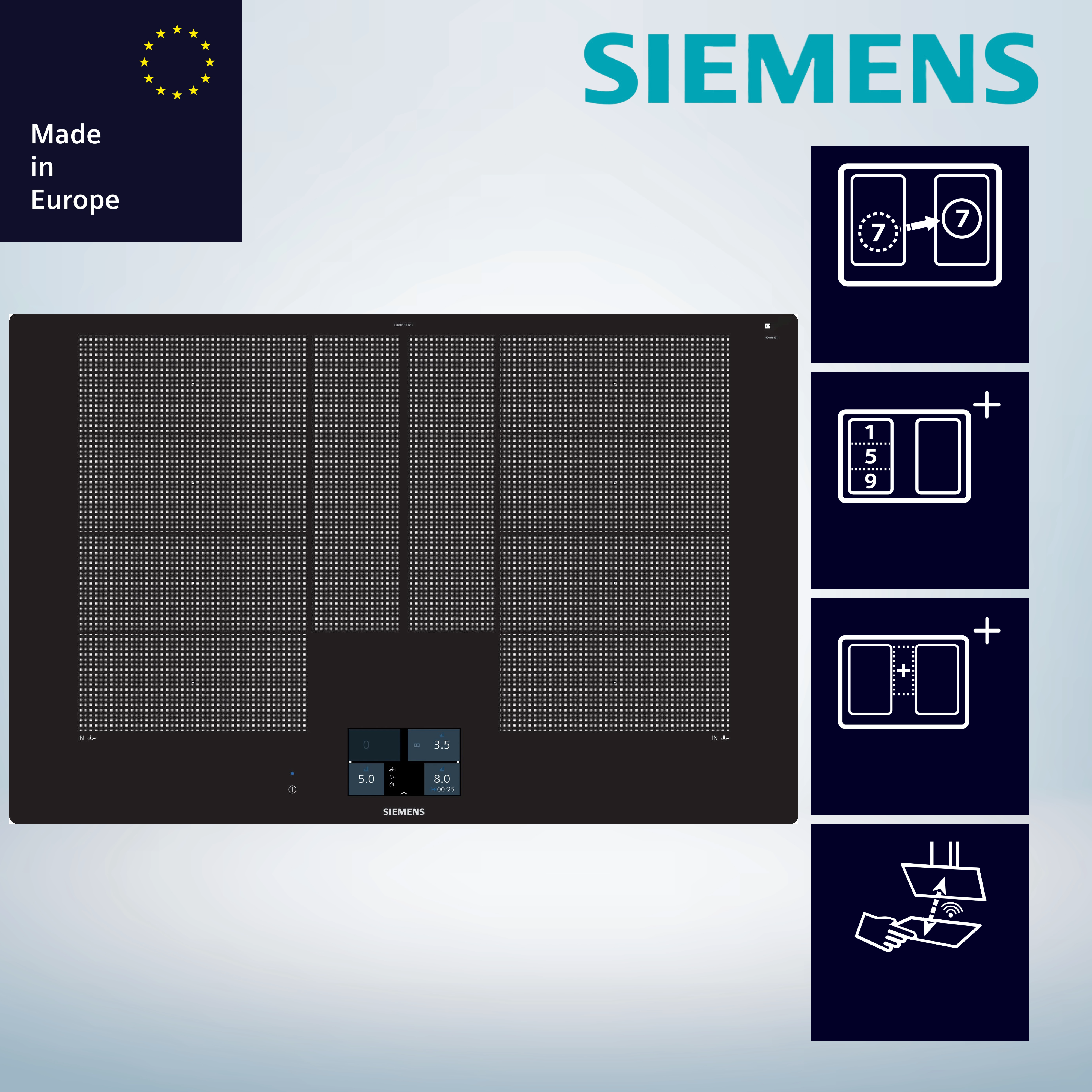 Siemens EX801KYW1E Induktionskochfeld  autark  flächenbündiger Einbau  WLAN