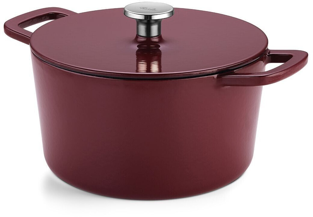 Fissler Moments Collection Emaillierter Gusseisen Bräter rund 24cm Burgunderrot