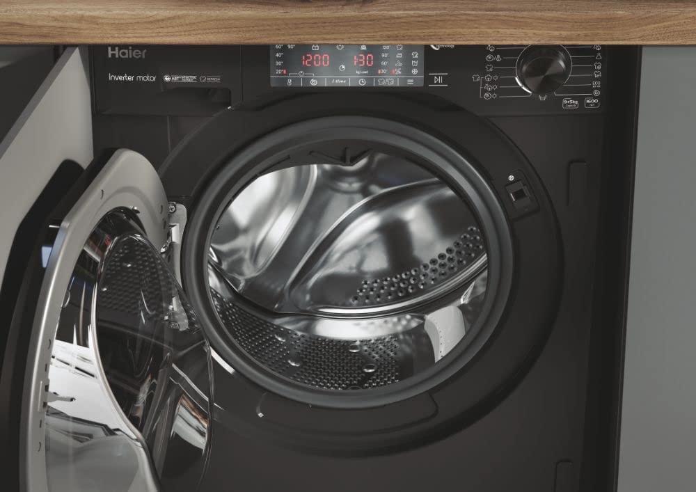 Haier HWDQ90B416FWBB-S Einbau-Waschtrockner, 9 kg Waschen, 5 kg Trocknen