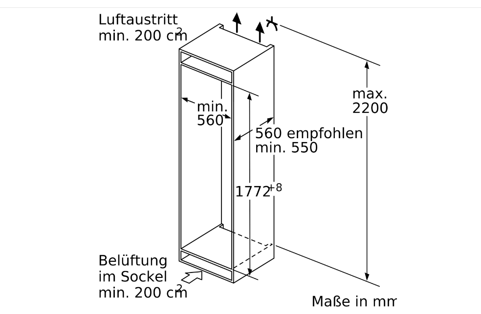 Bosch KIF81PFE0 Serie 8 Einbau-Kühlschrank 177.5 x 56 cm Flachscharnier