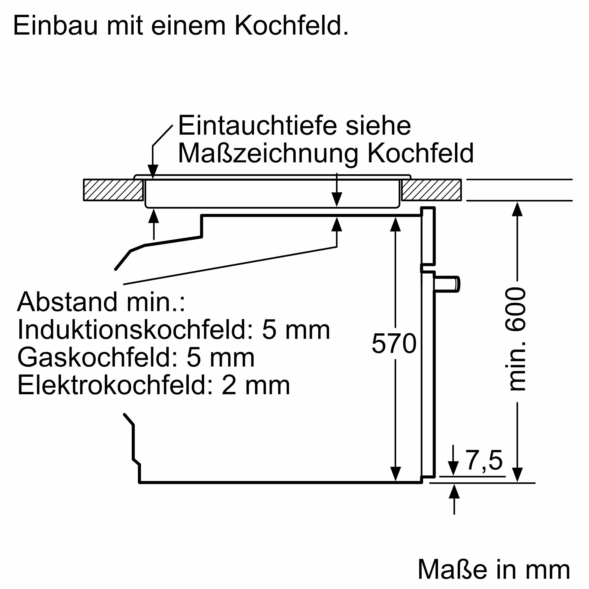 Bosch HEA513BS2  Einbauherd  71 Liter  Breite 60 cm  Teleskopauszug  Ober-/Unterhitze  Grill 