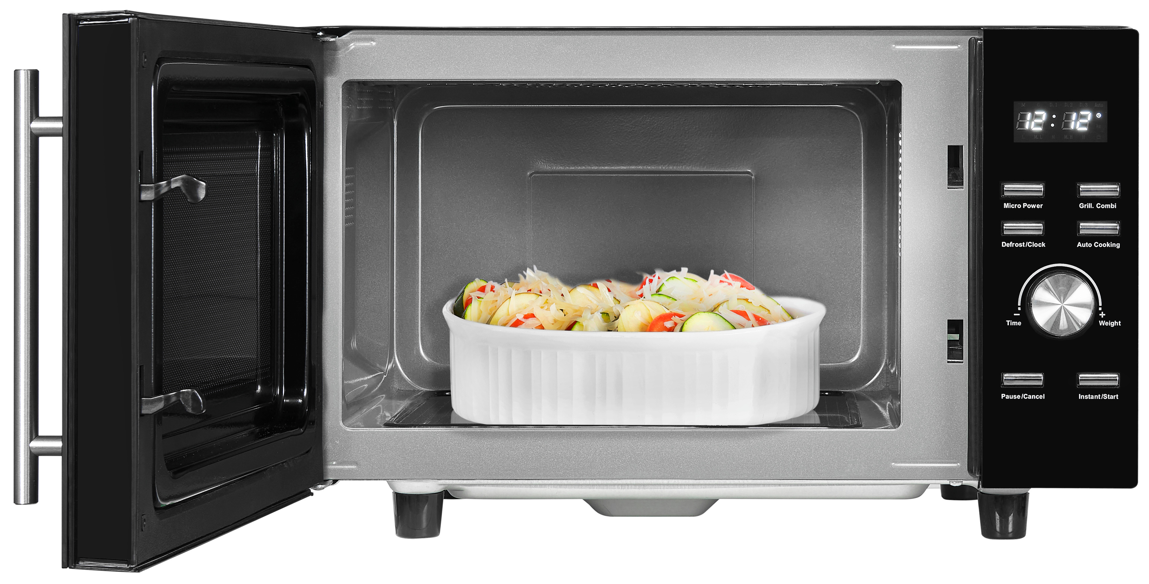 Exquisit MW8023-F-240GDI Mikrowelle mit Grill, 700W, 5 Stufen, schwarz