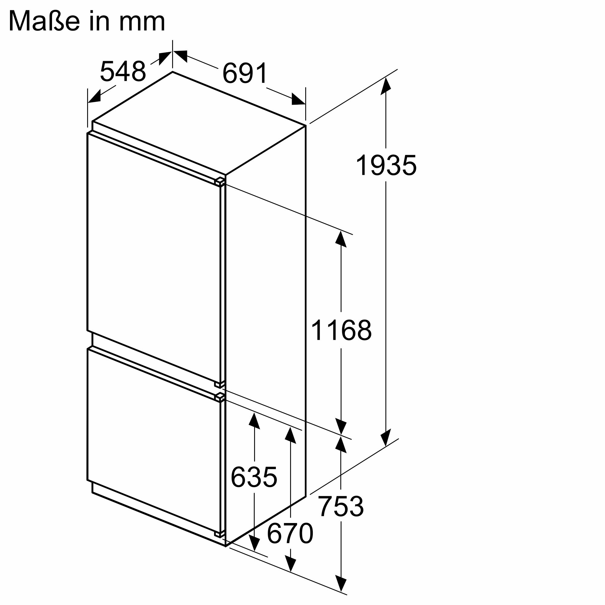 Siemens KB96NNSE0 Einbau-Kühl-Gefrier-Kombination, 193,5 x 69,1 cm, 285 L Kühlen + 98 L Gefrieren